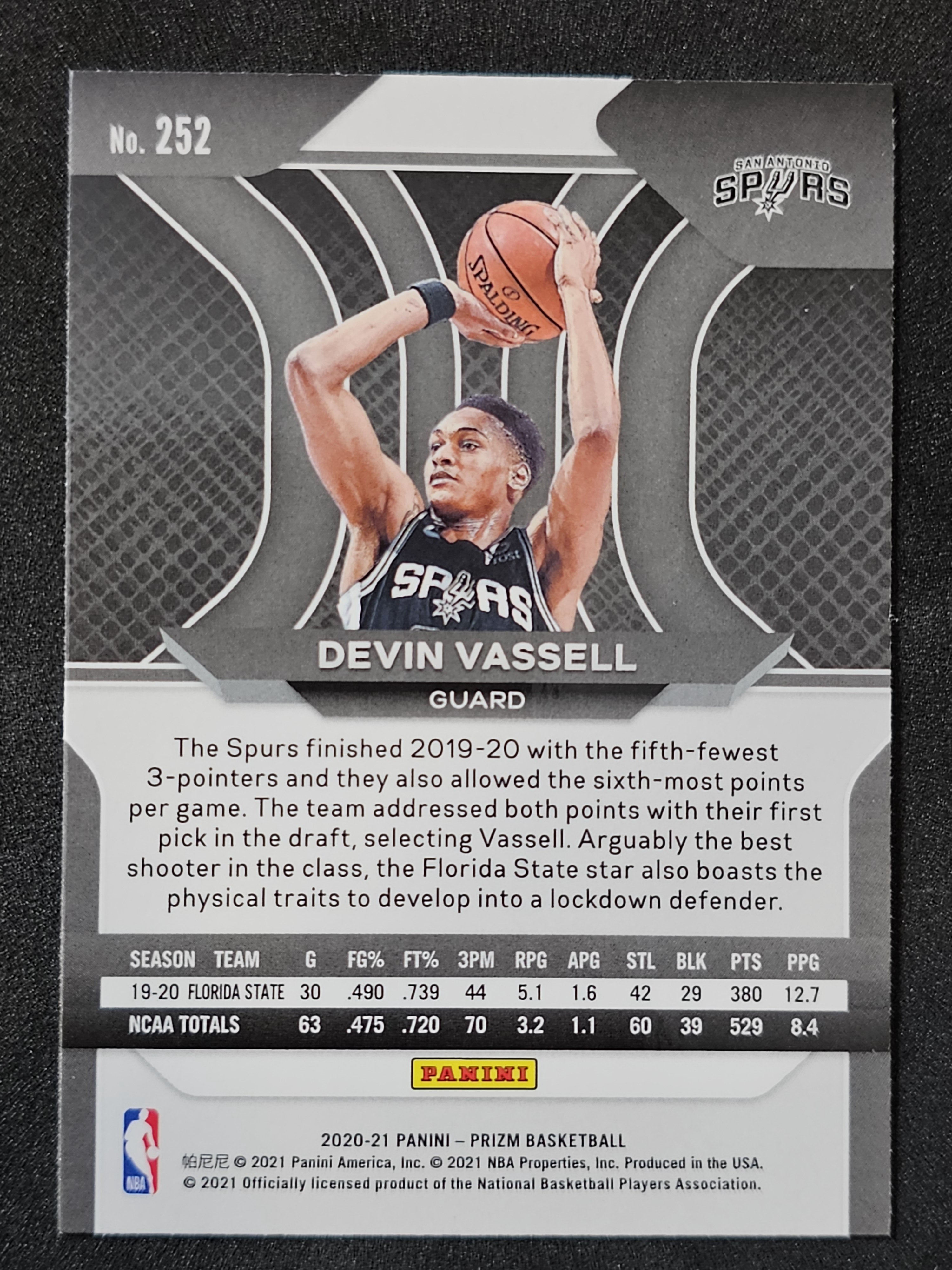 2020-21 Panini Prizm #252 Devin Vassell