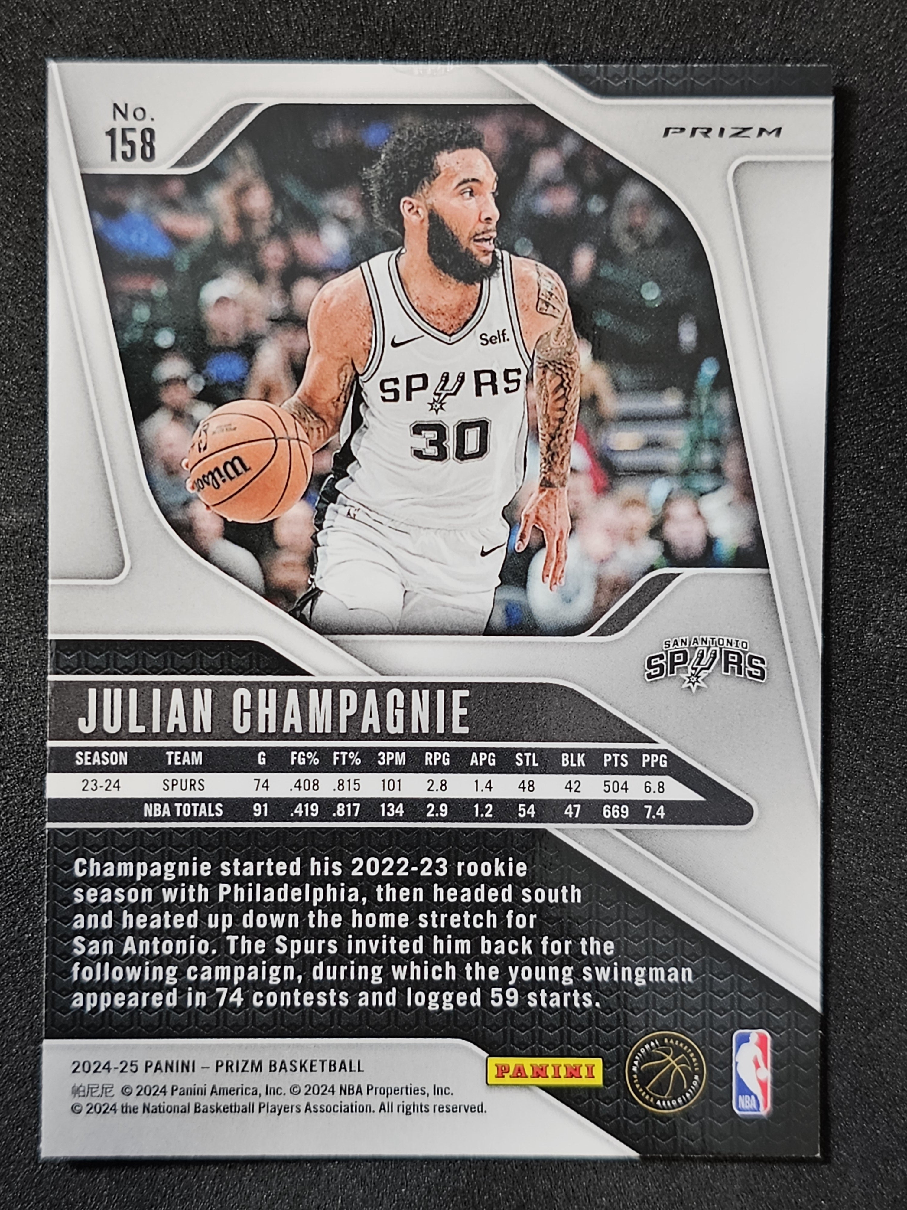 2024-25 Panini Prizm #158 Julian Champagnie Prizms Silver