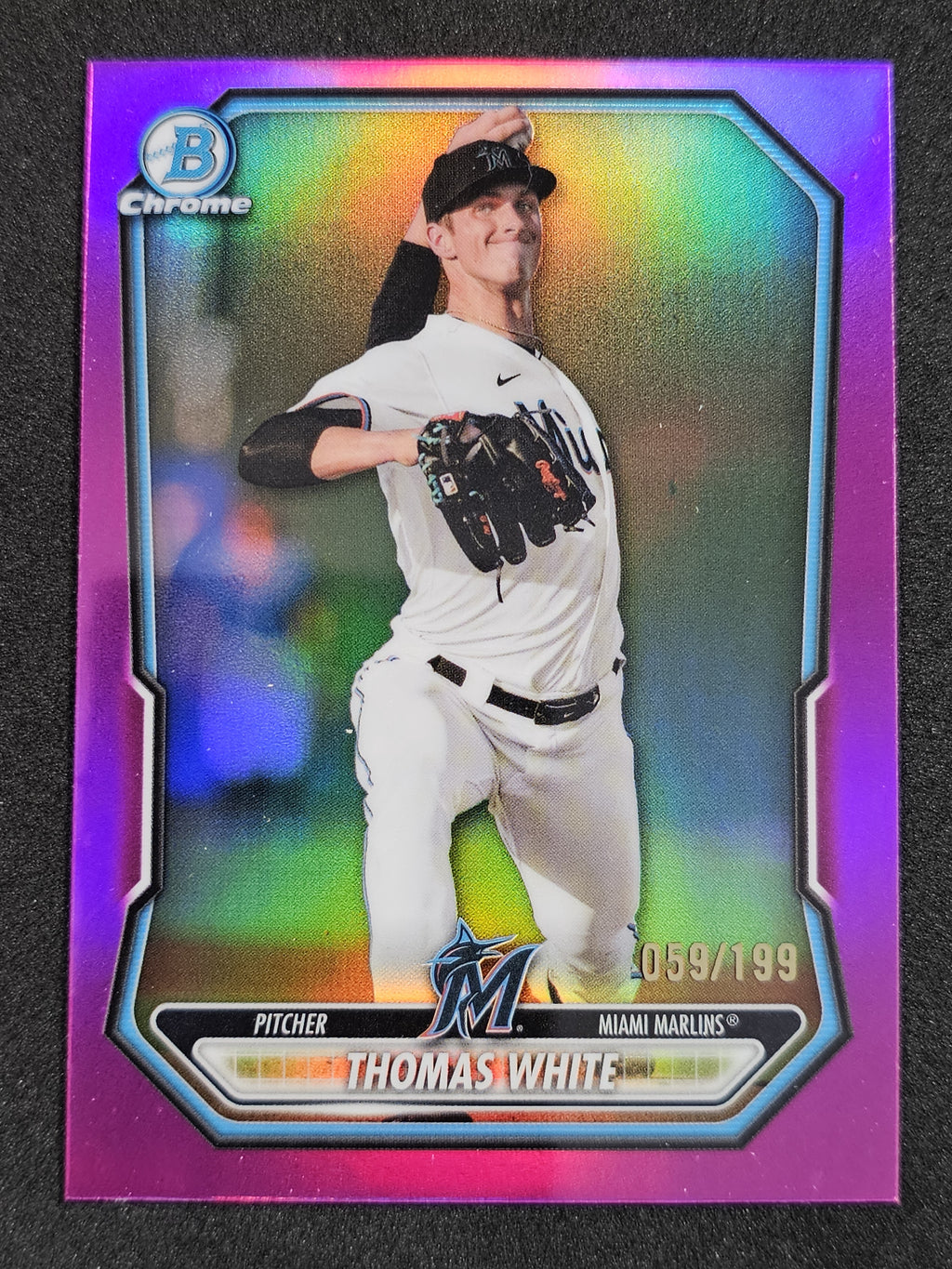 2026 Bowman #BP-80 Thomas White Purple Refractor /199