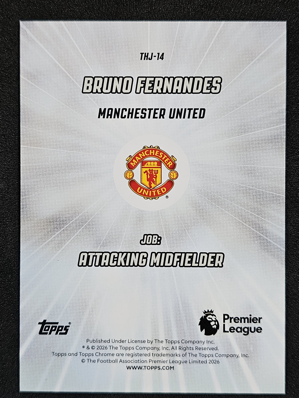 2025-26 Topps Chrome Premier League #THJ-12 Bruno Fernandes That's His Job