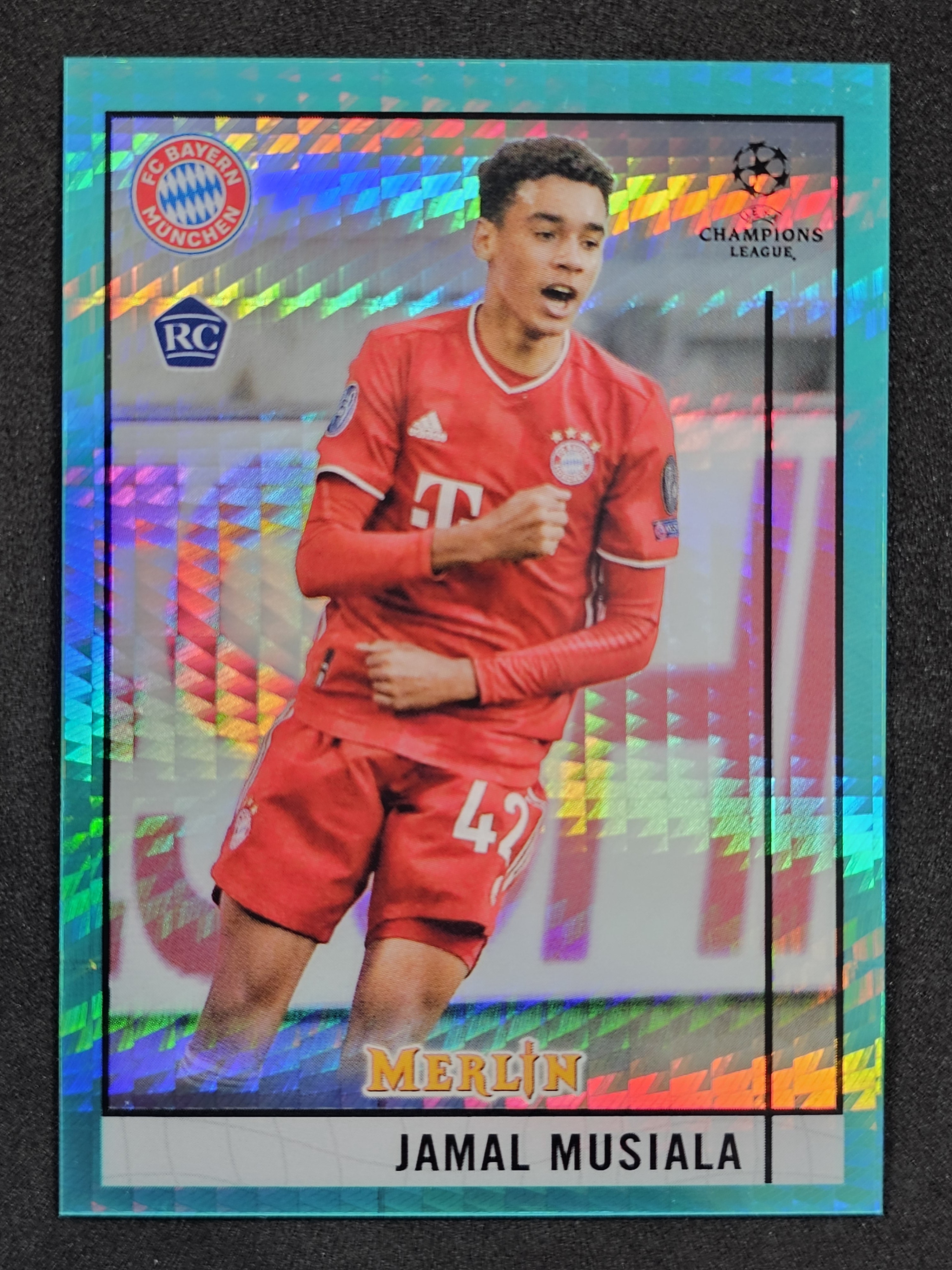 2020-21 Merlin UEFA Champions League #73 Jamal Musiala Aqua