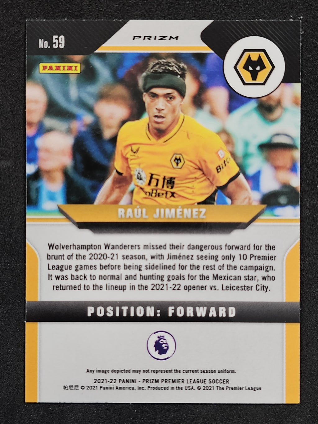 2021-22 Panini Prizm Premier League #59 Raul Jimenez Red Cracked Ice