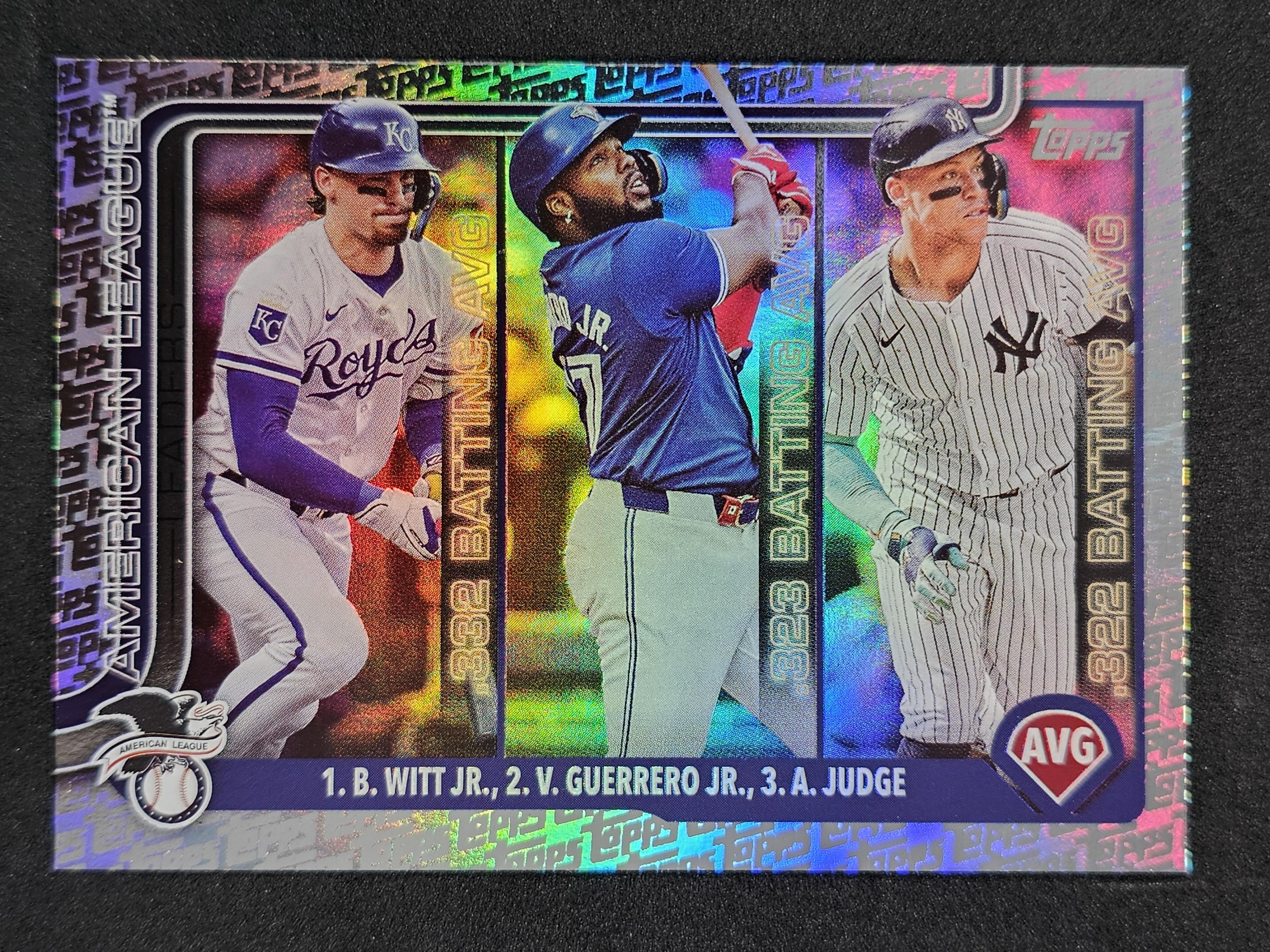 2025 Topps #345 American League Leaders AVG Topps Pattern Topps Foil Pattern