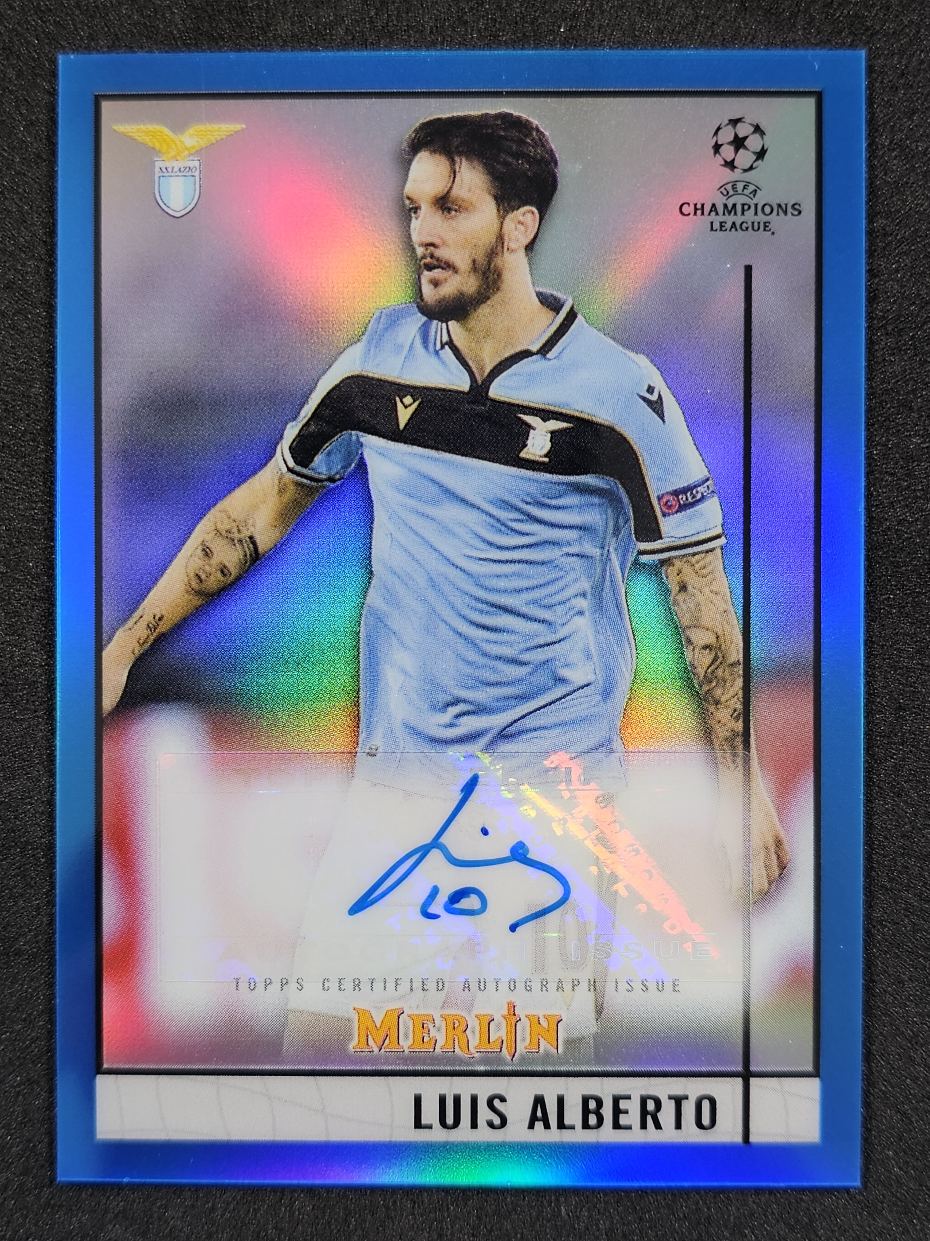 2020-21 Merlin UEFA CL #BCA-LA Luis Alberto Chrome Autographs Blue