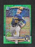 2025 Bowman #BCP-136 Josh Knoth Chrome Prospects Green Shimmer Refractor #/99
