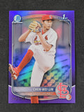 2025 Bowman #BCP-141 Chen-Wei Lin Chrome Prospects Purple Refractor #/250