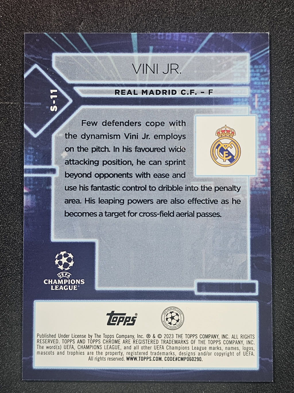 2022-23 Topps Chrome UEFA Club Competitions #S-11 Vini Jr. Specimens