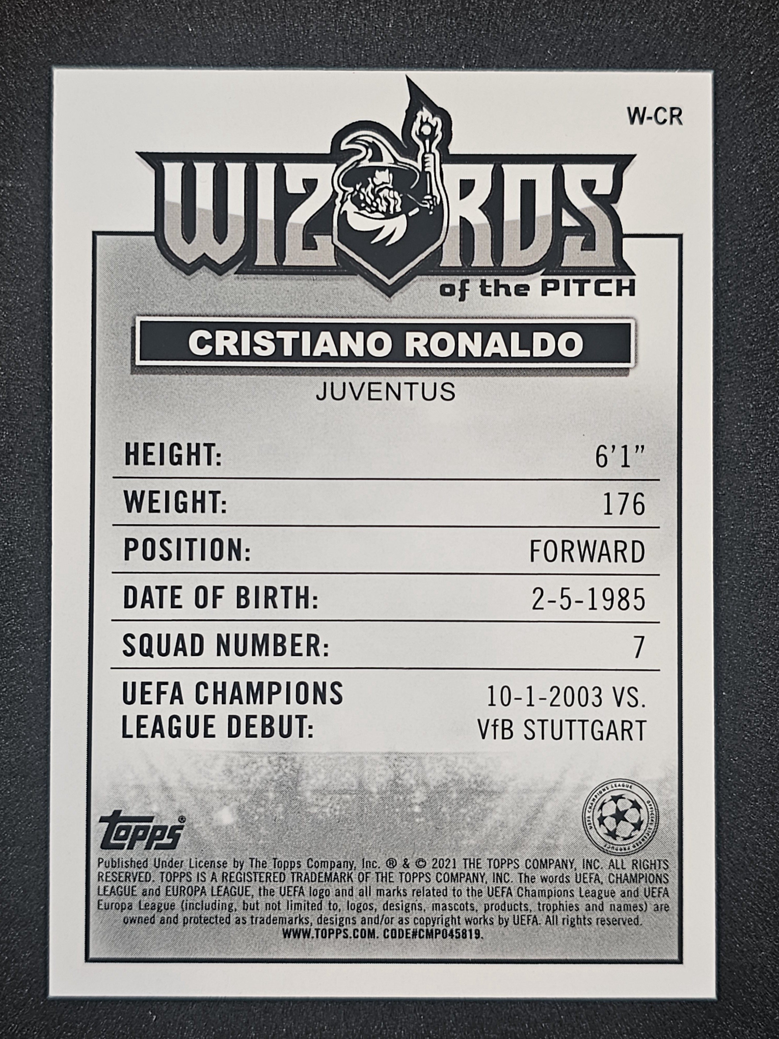 2020-21 Merlin UCL #W-CR Cristiano Ronaldo Wizards of the Pitch