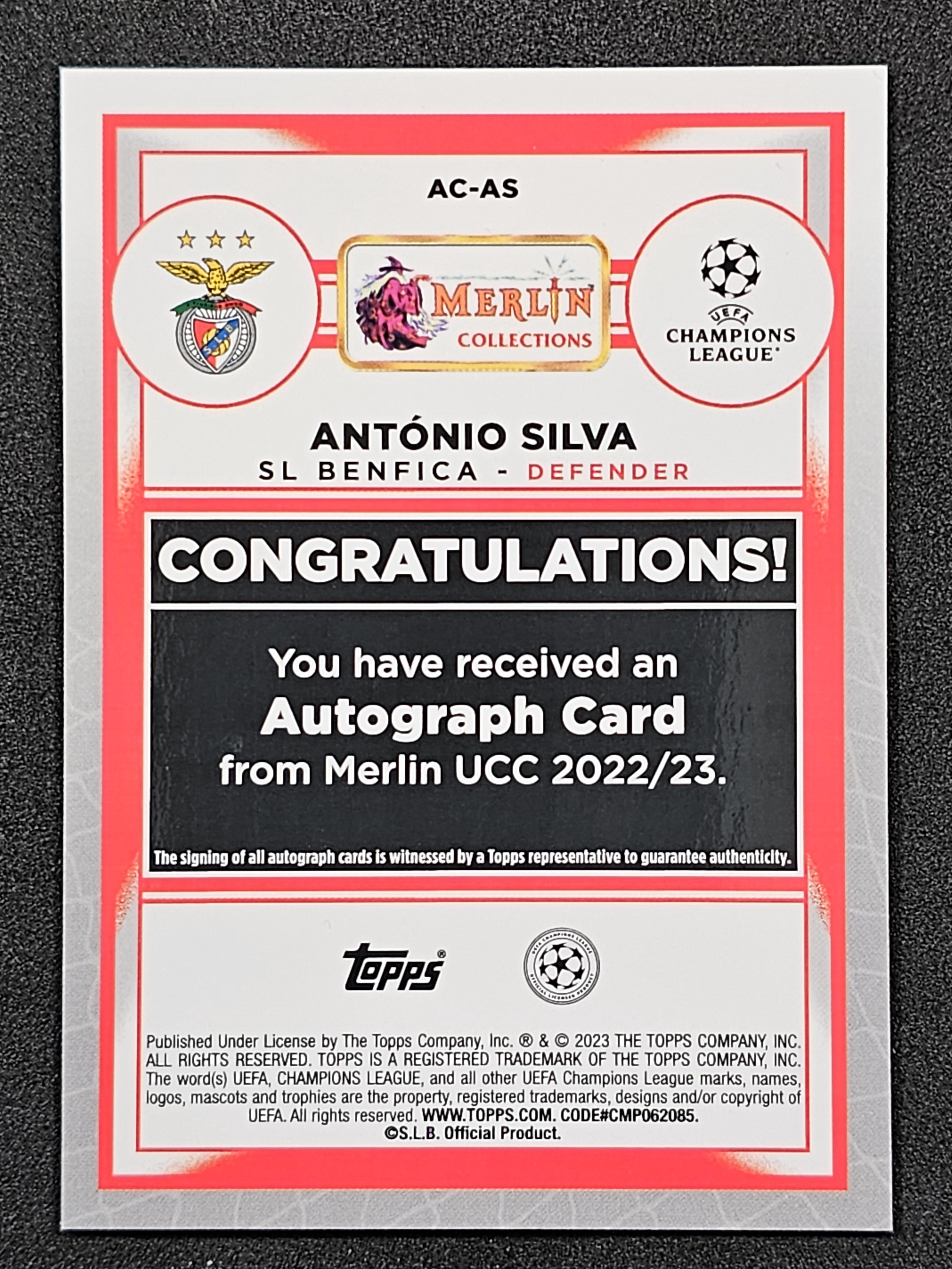 2022-23 Merlin UCC #AC-AS António Silva Autographs Mojo Refractor