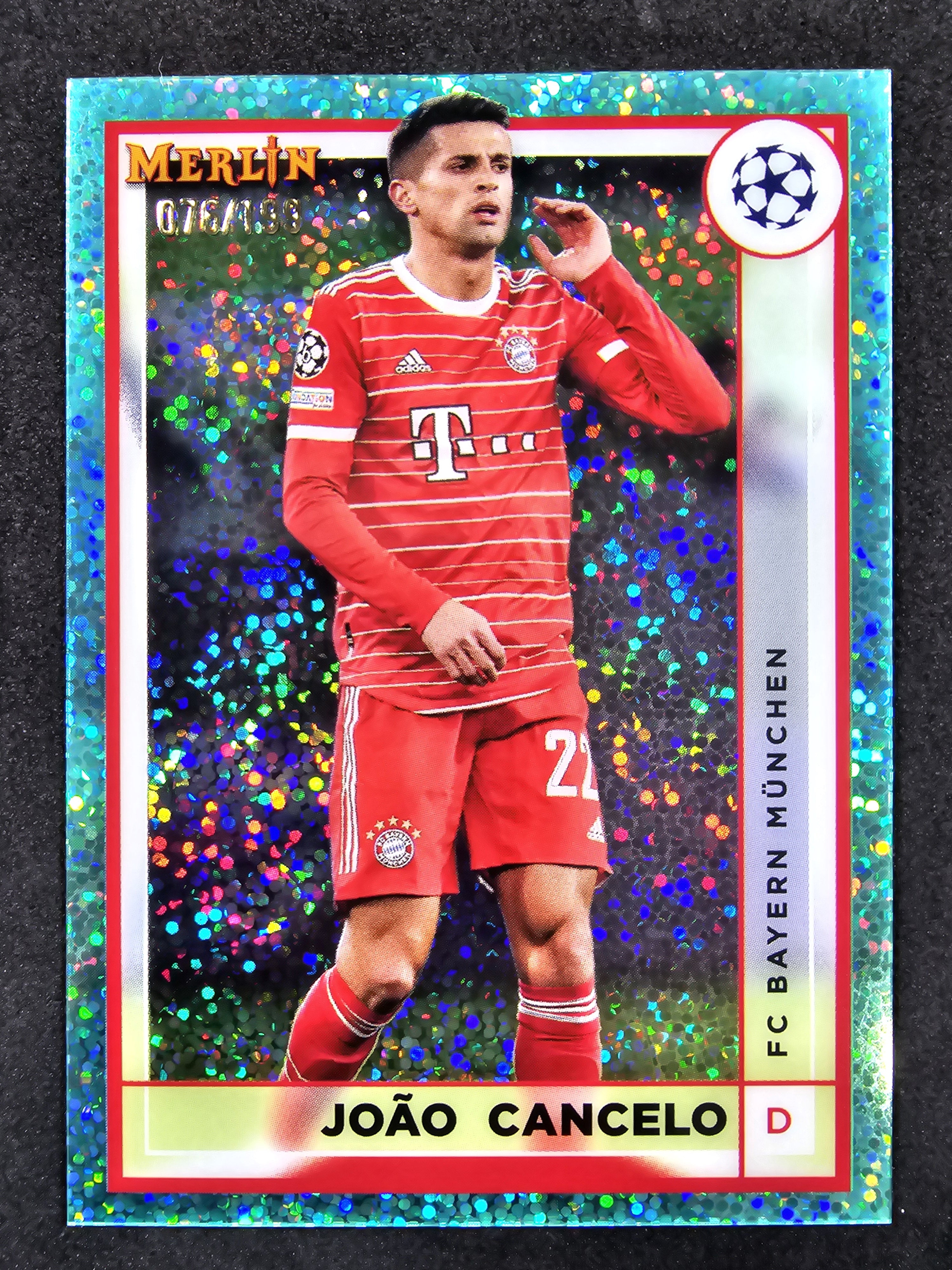 2022-23 Merlin UCC #57 João Cancelo Aqua Speckle Refractor