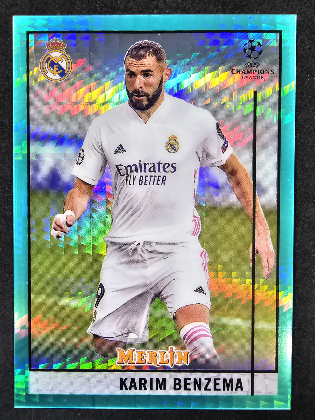 2020-21 Merlin UEFA Champions League #51 Karim Benzema Aqua Prism