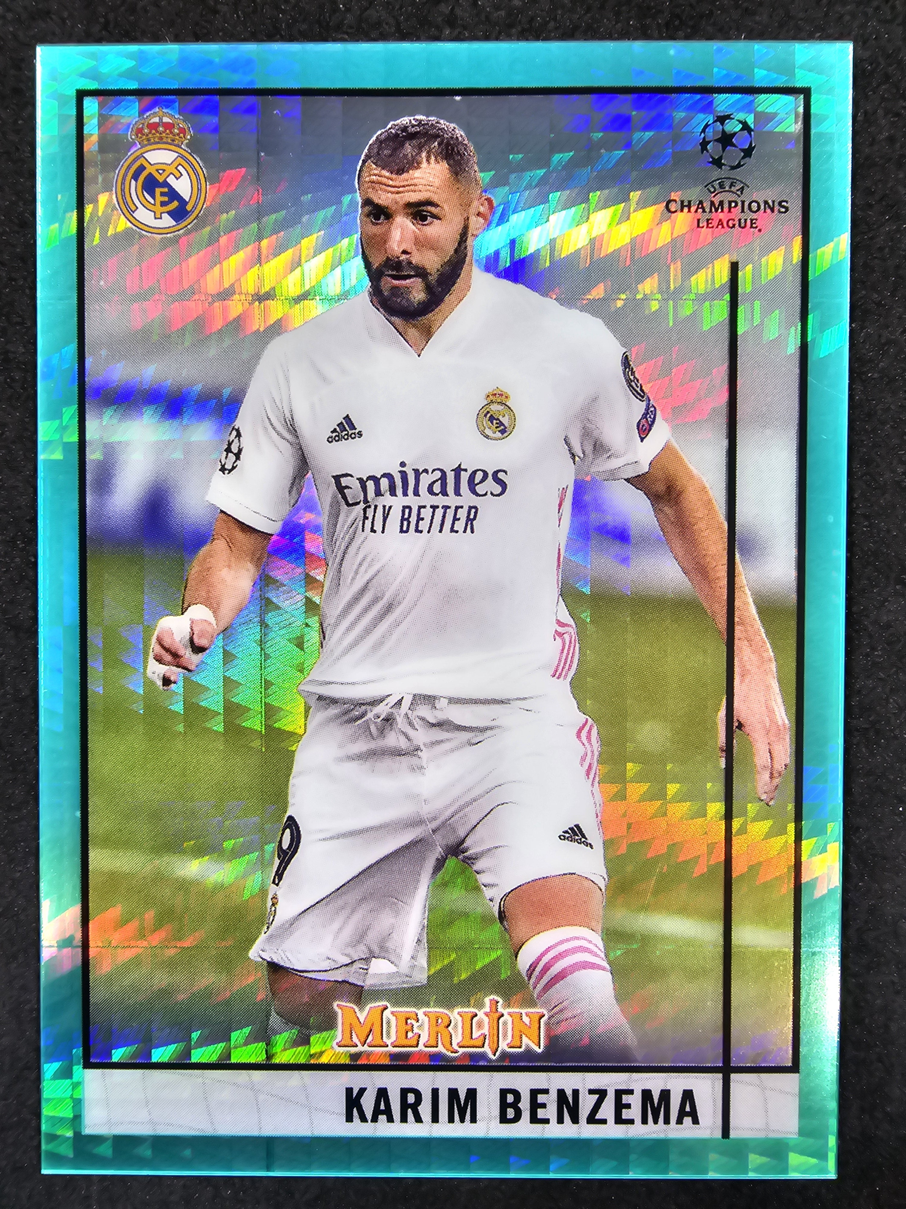 2020-21 Merlin UEFA Champions League #51 Karim Benzema Aqua Prism