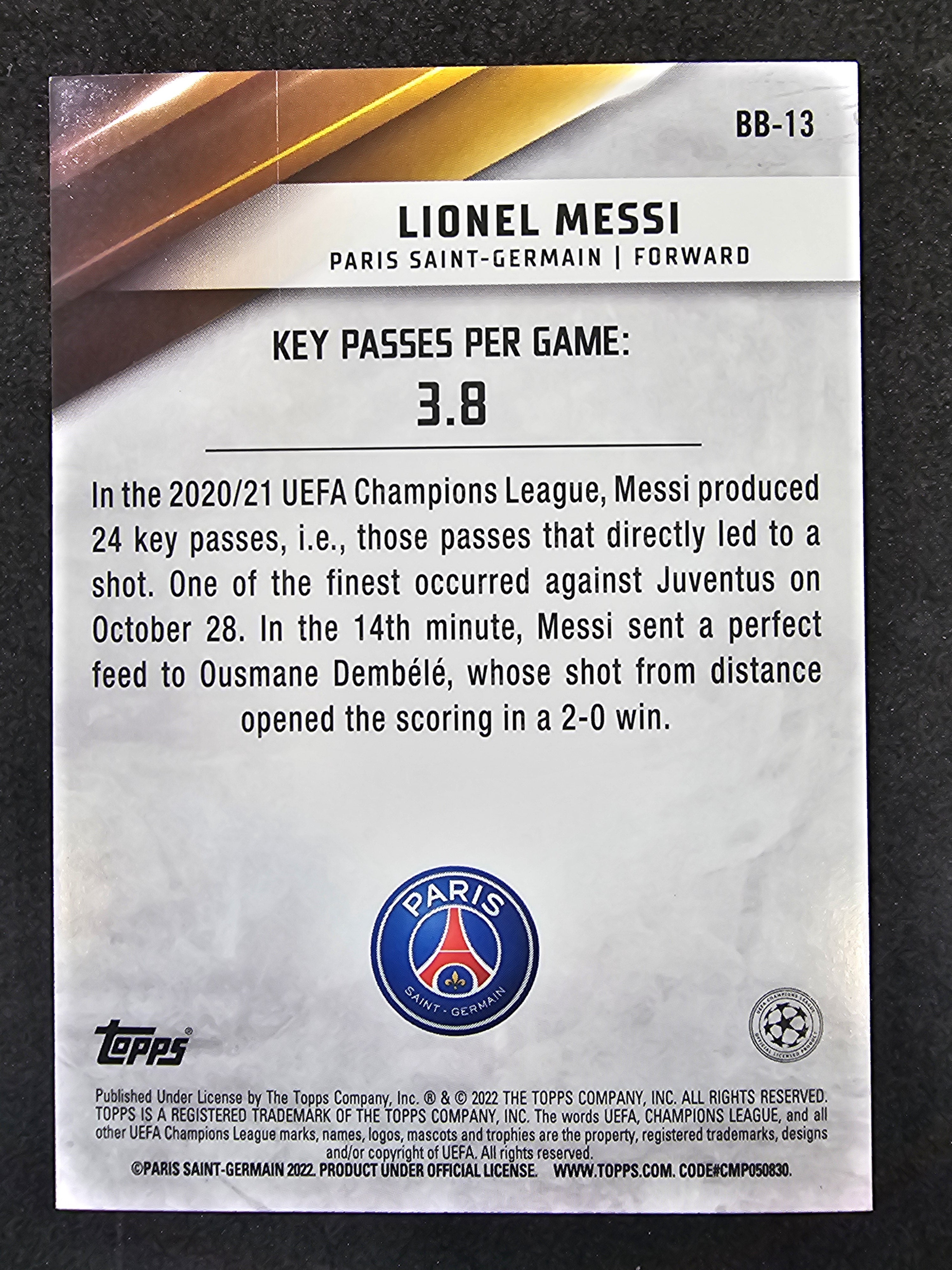 2021-22 Topps UEFA Champions League #BB-14 Lionel Messi Best of The Best