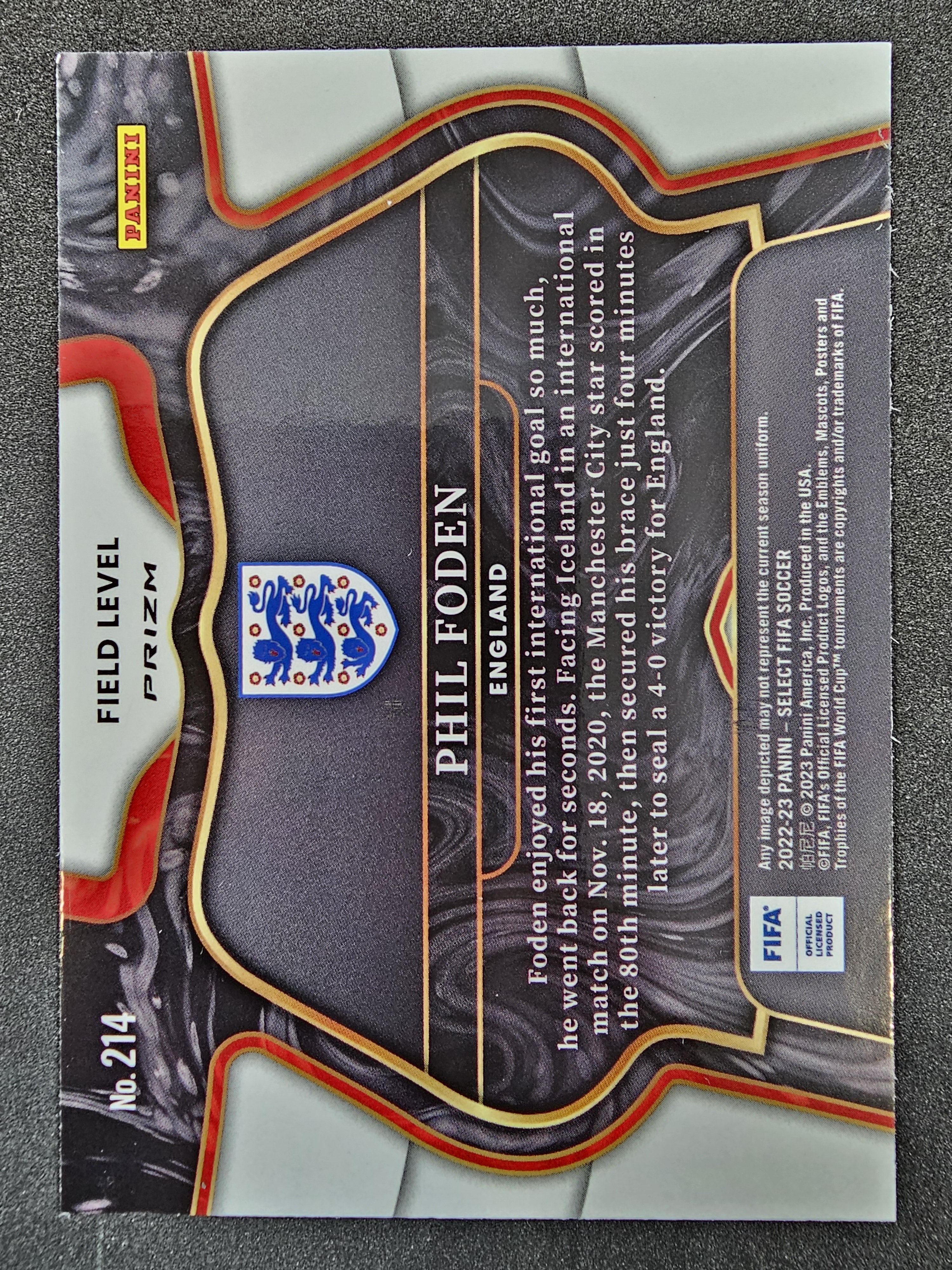 2022-23 Panini Select FIFA #214 Phil Foden Red