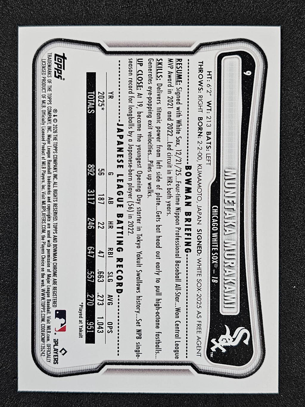 2026 Bowman #9 Munetaka Murakami