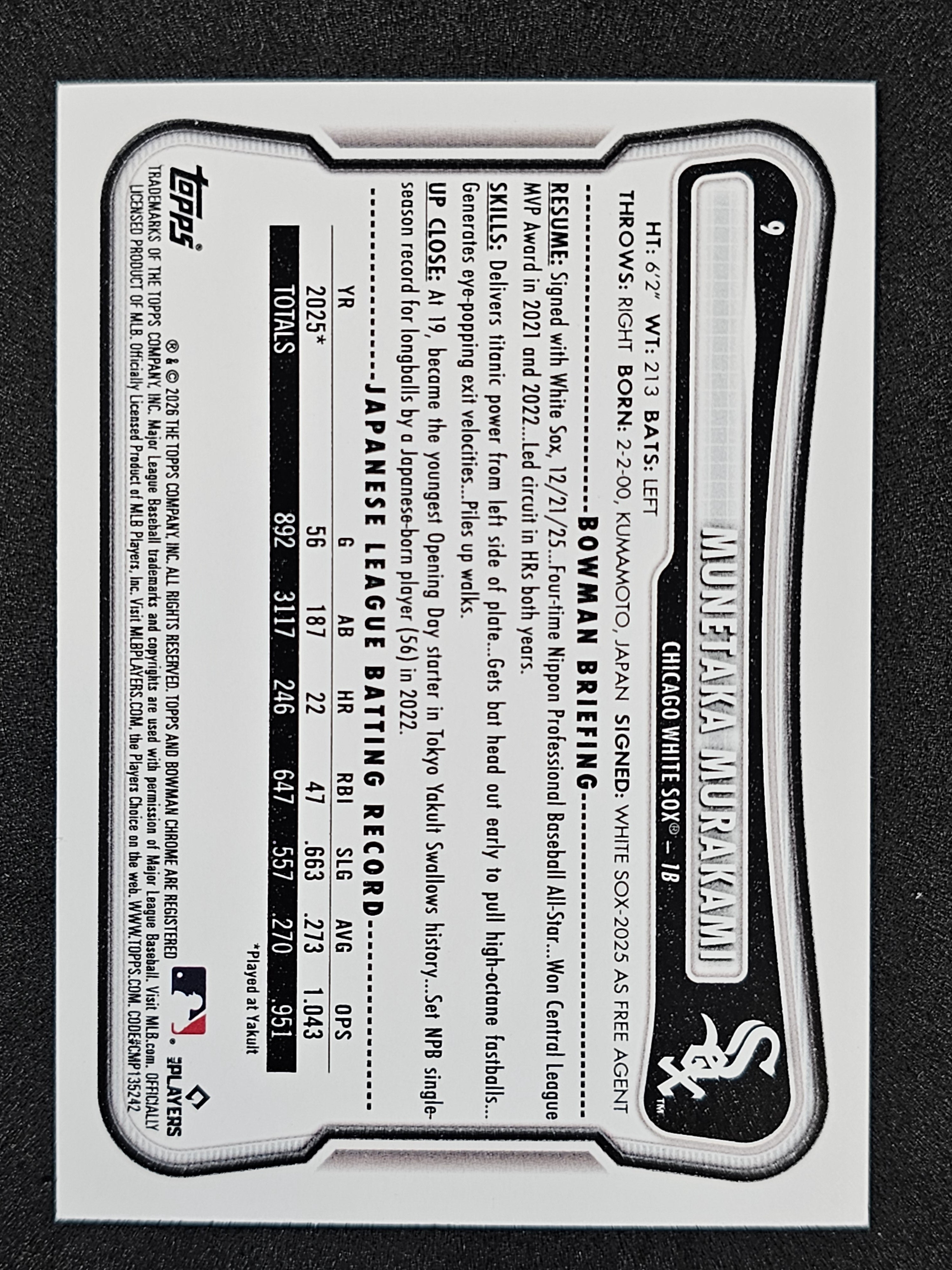 2026 Bowman #9 Munetaka Murakami