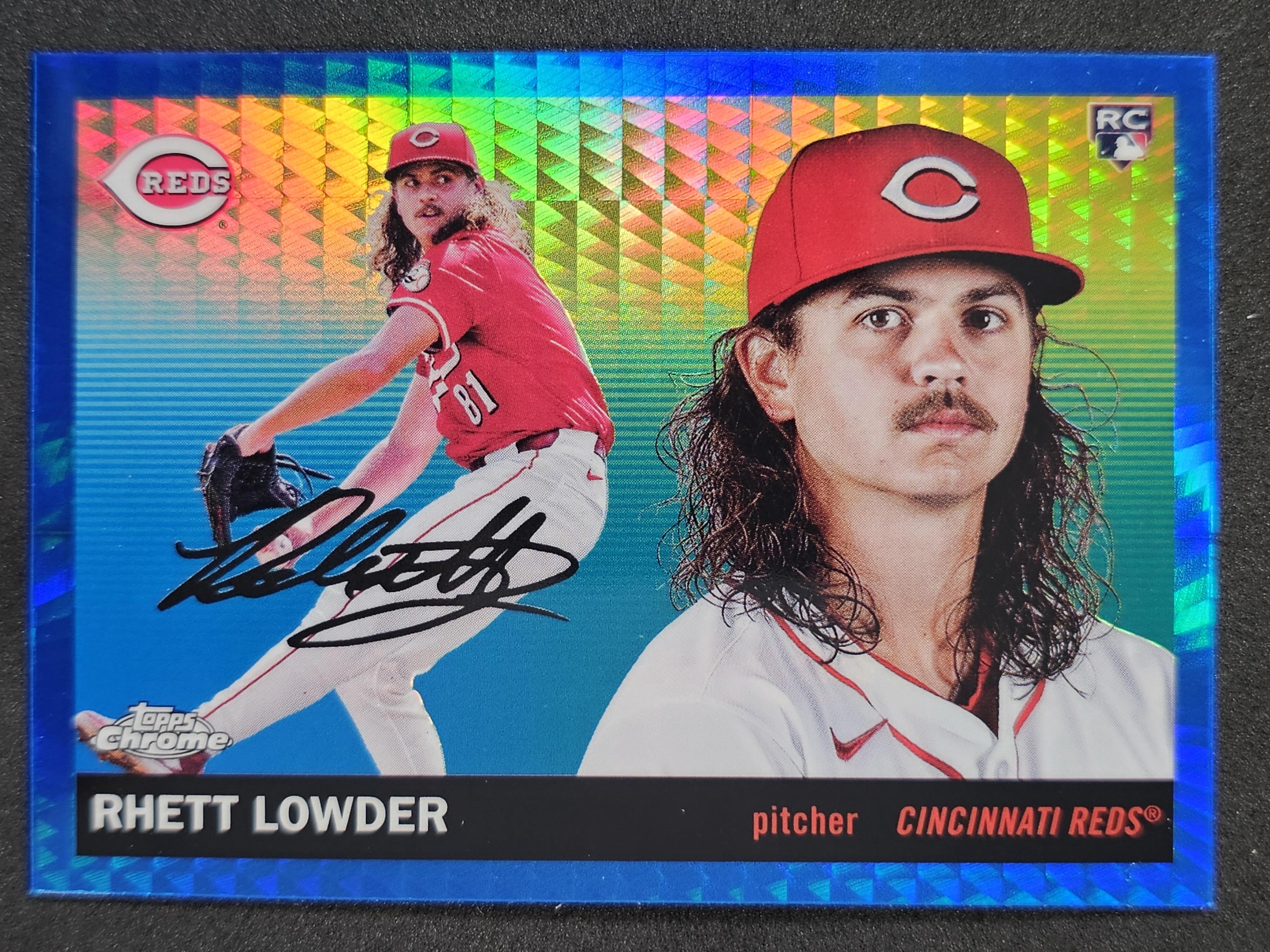 2025 Topps Chrome Platinum #205 Rhett Lowder Blue Hyper