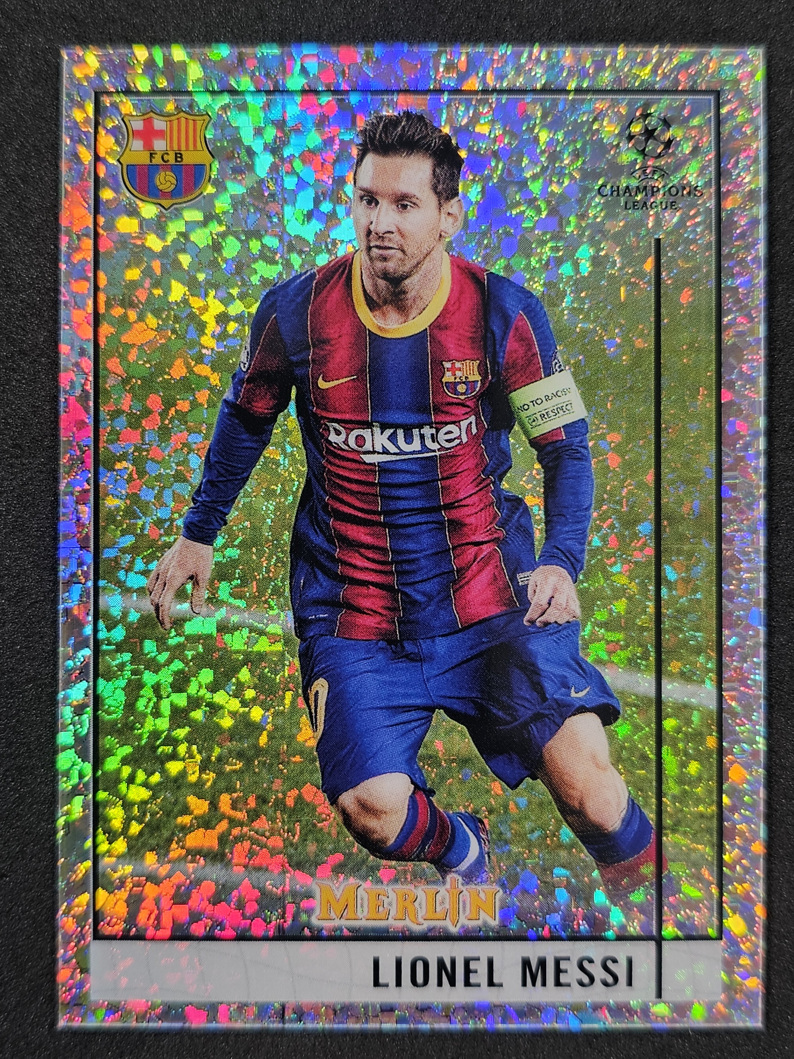2020-21 Merlin UEFA Champions League #1 Lionel Messi Speckle #/150