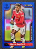 2021-22 Merlin UEFA Champions League #89 Marcus Rashford Blue Refractor #/75