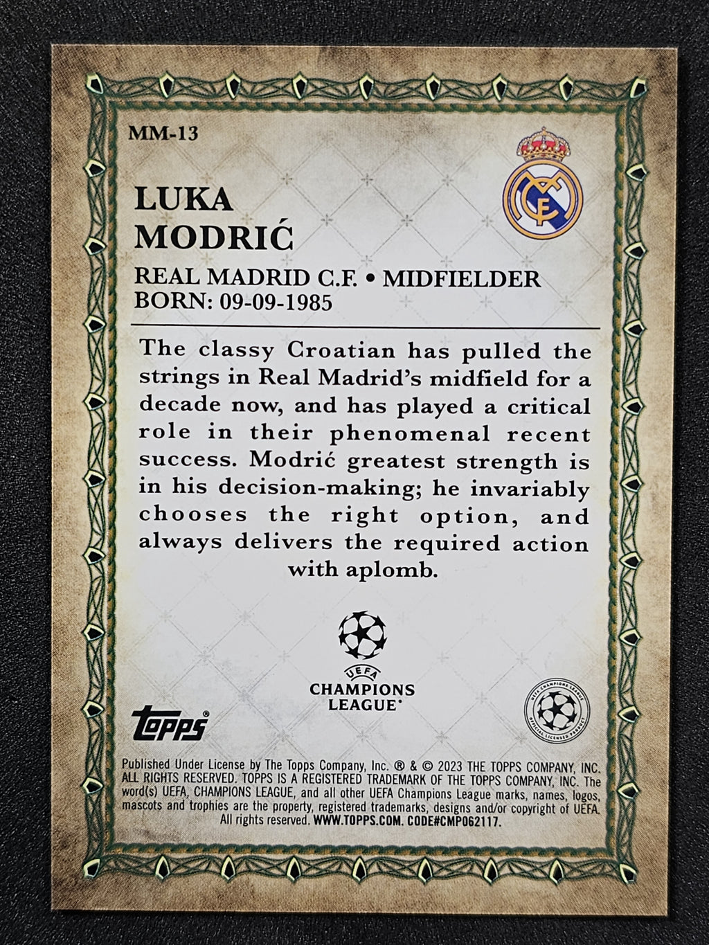 2022-23 Merlin UEFA Club Competitions #MM-13 Luka Modrić Merlin's Masters