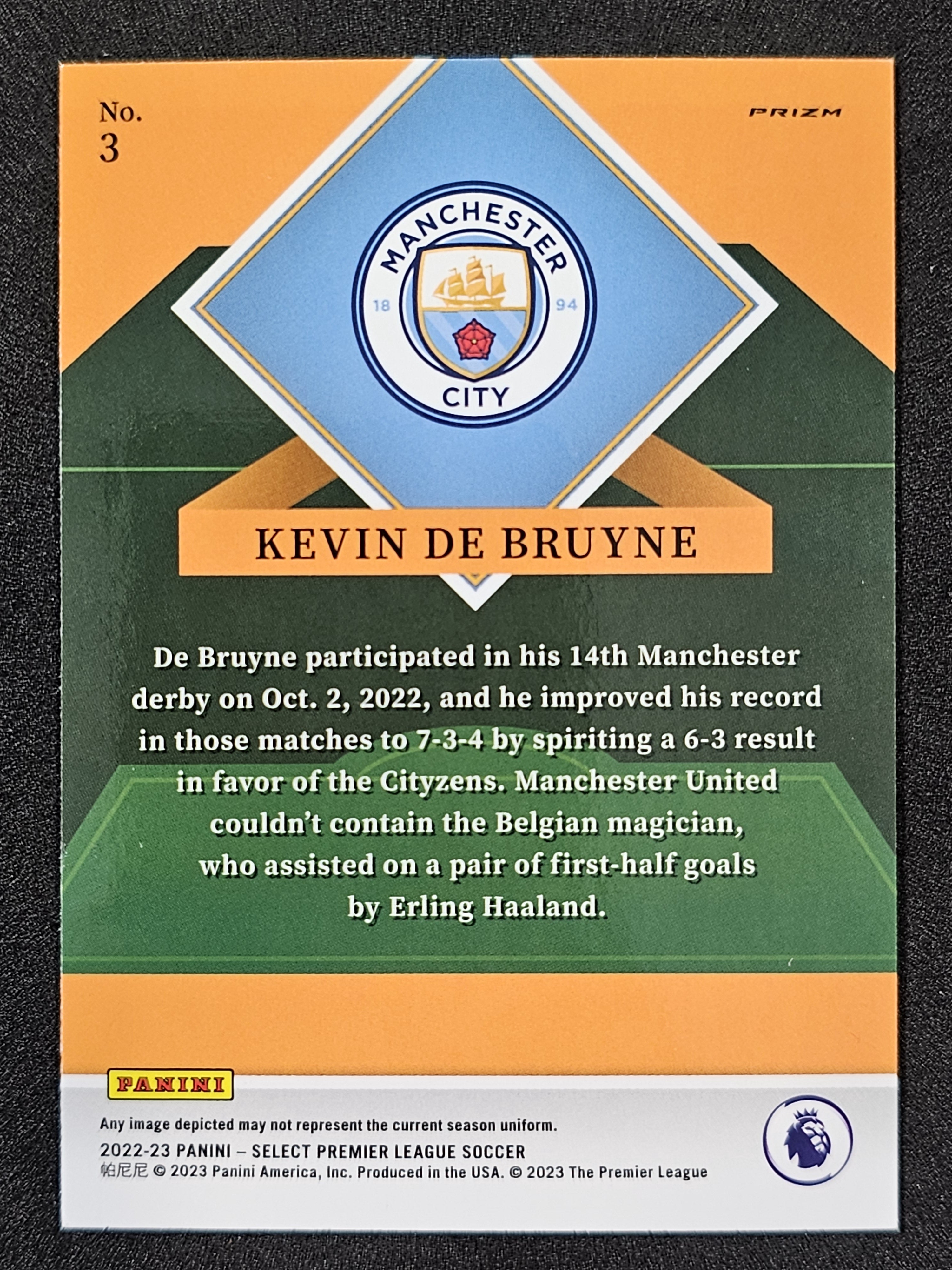 2022-23 Panini Select Premier League #3 Kevin De Bruyne Select Stars