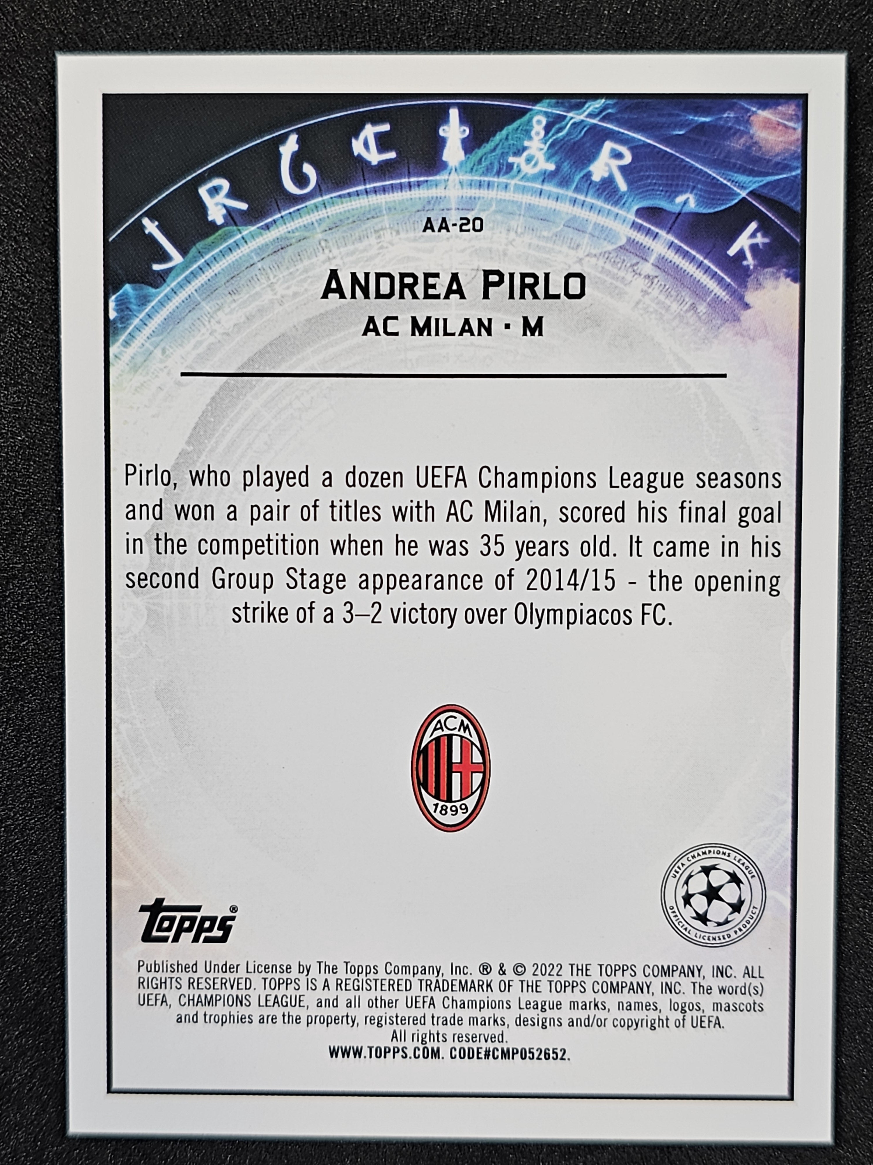 2021-22 Merlin UEFA Champions League #AA-20 Andrea Pirlo Ageless Alchemy