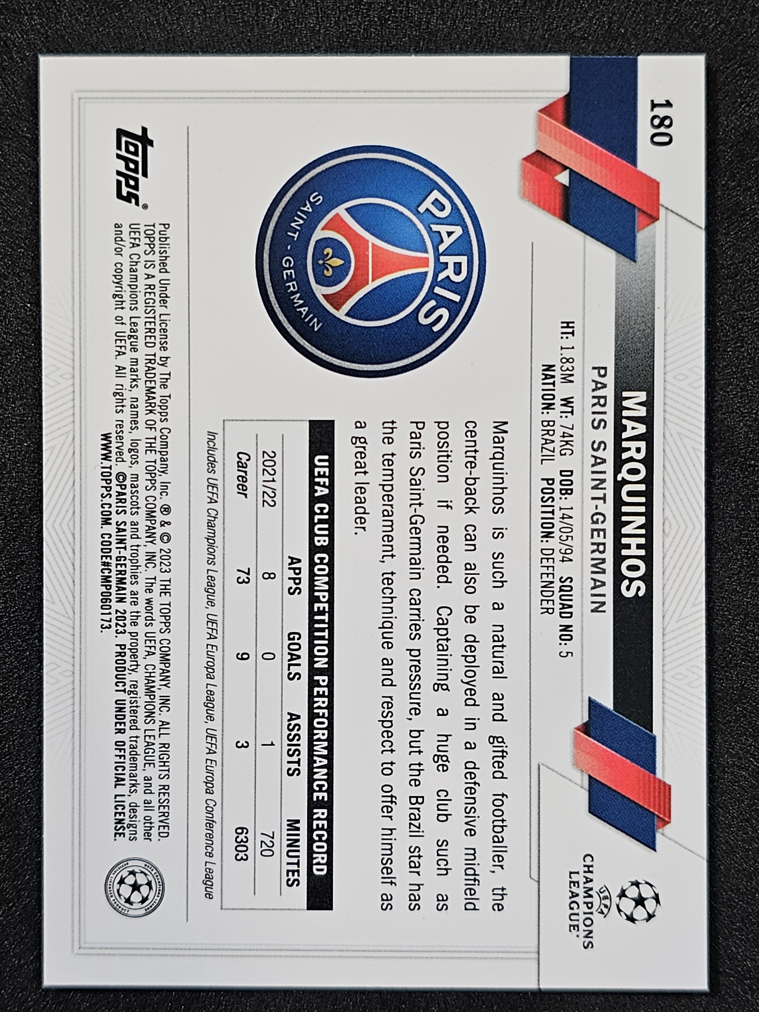 2022-23 Topps UCC #180 Marquinhos Pulsar