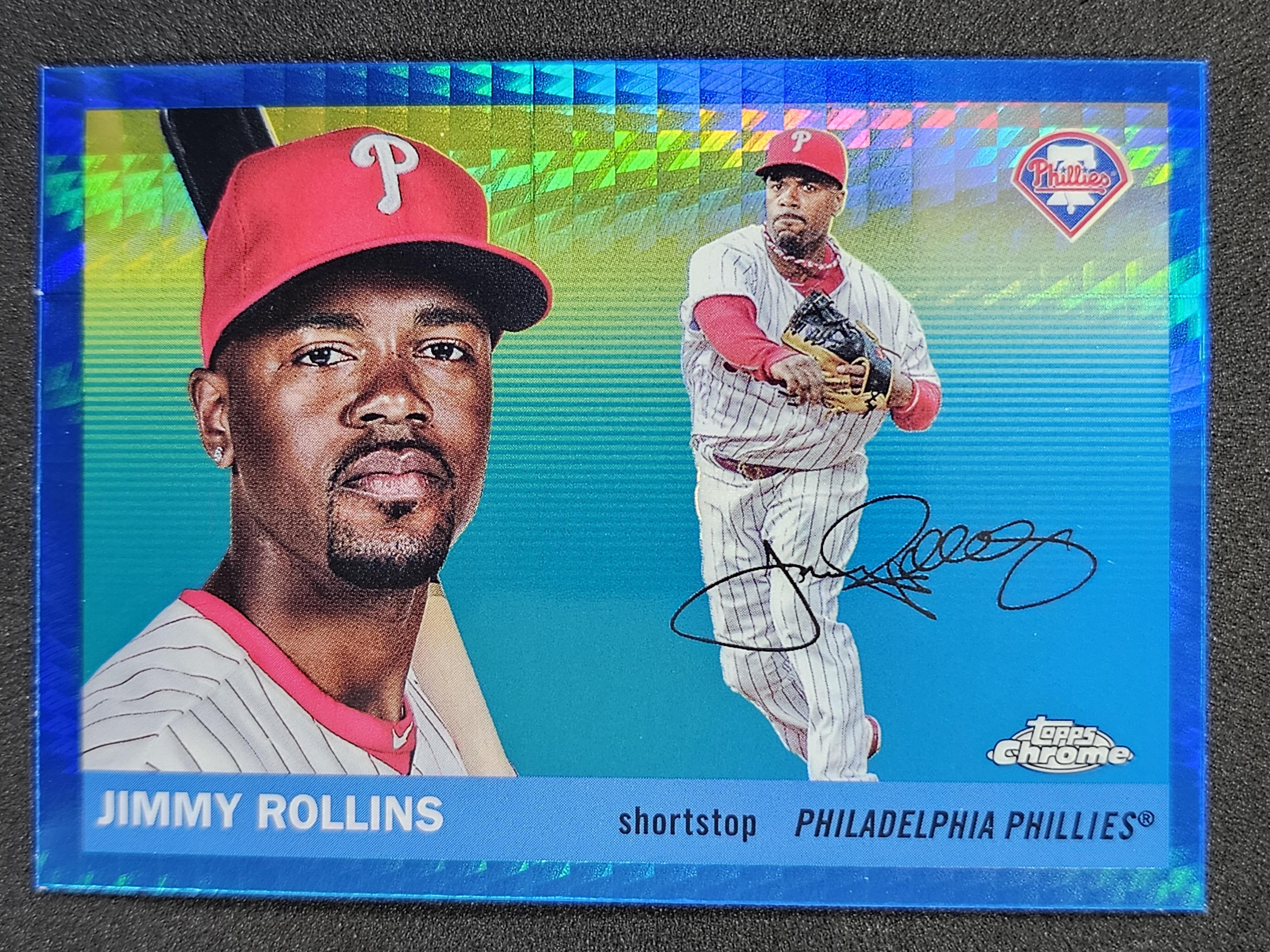 2025 Topps Platinum #423 Jimmy Rollins Blue Pulsar Refractor