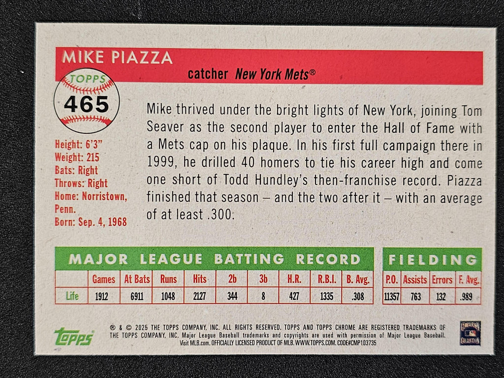 2025 Topps Chrome Platinum #465 Mike Piazza Prism Refractors