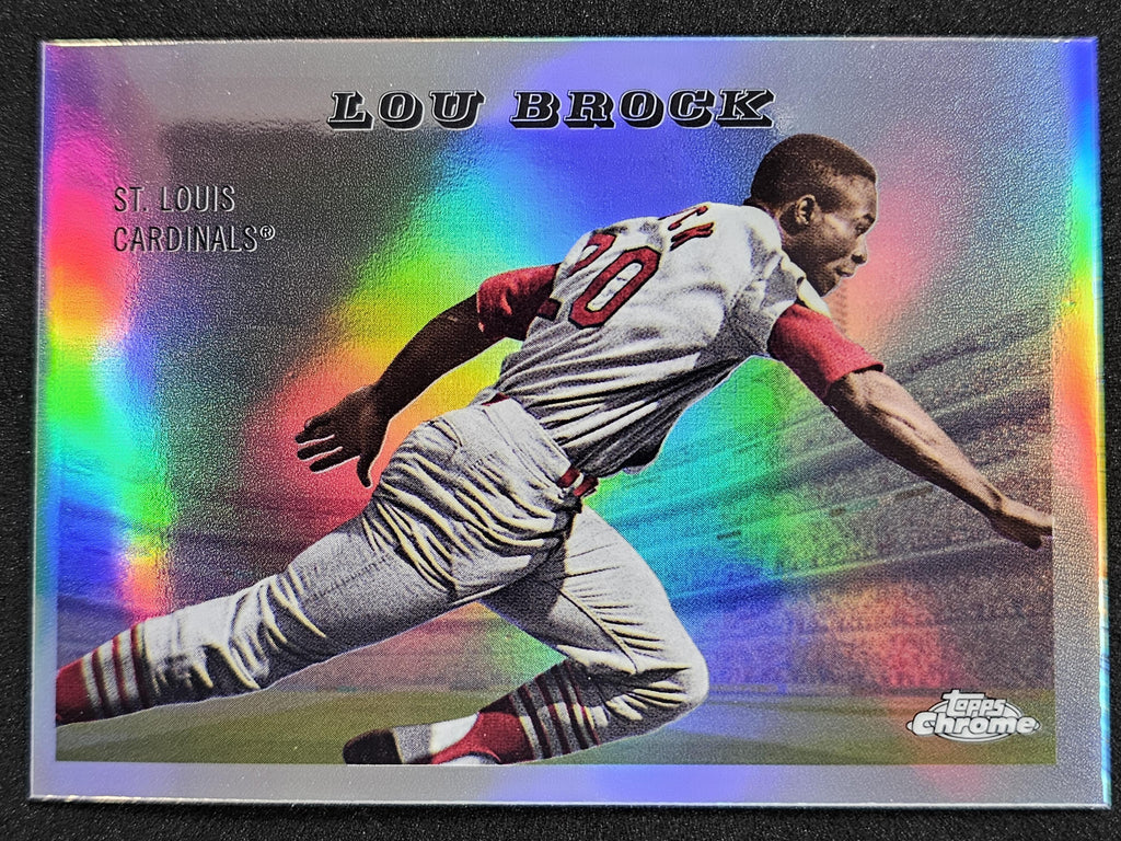 2025 Topps Chrome Platinum #55RS-2 Lou Brock 1955 Topps Rails and Sails