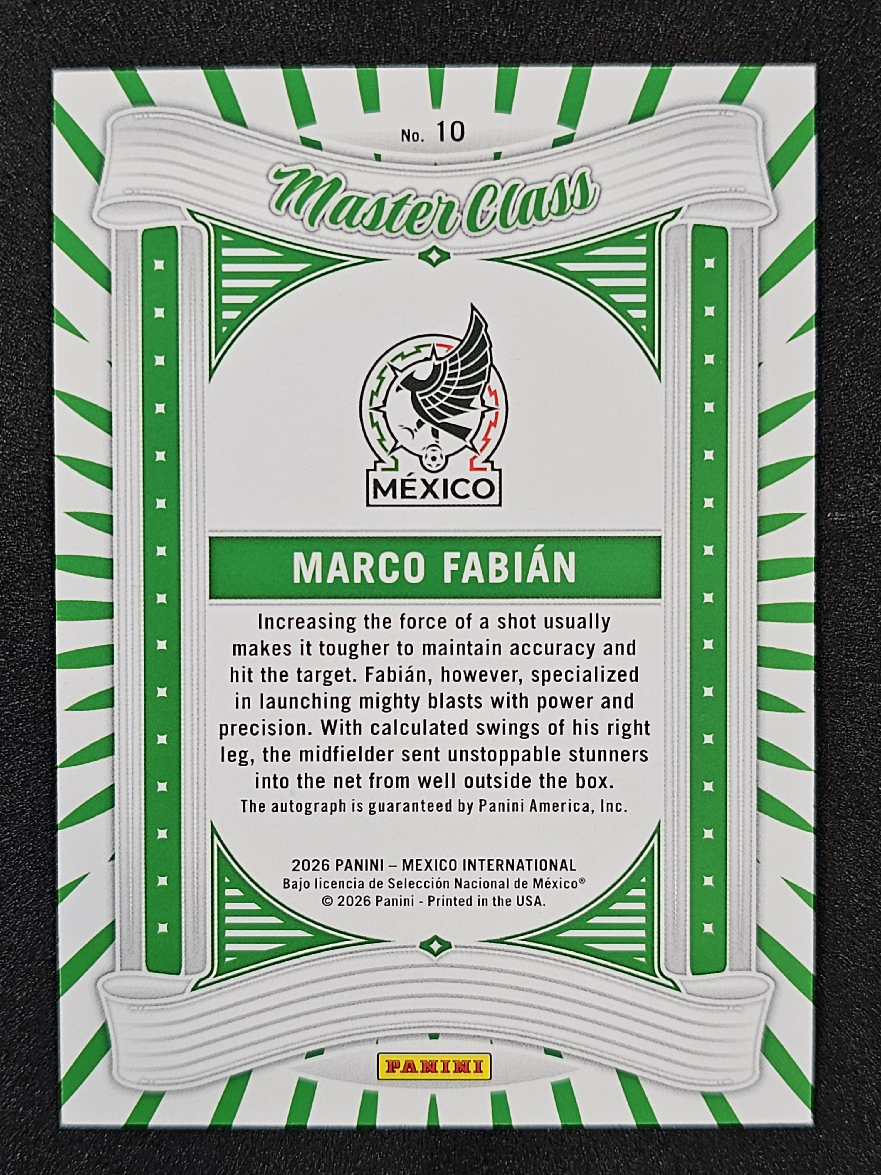 2026 Panini Intl Mexico #10 Marco Fabian Autograph Masterclass