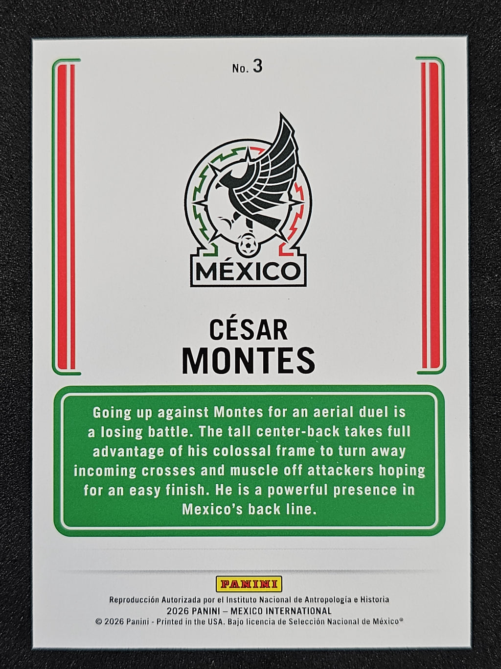 2026 Panini Intl #3 Cesar Montes Aguila Orange /65