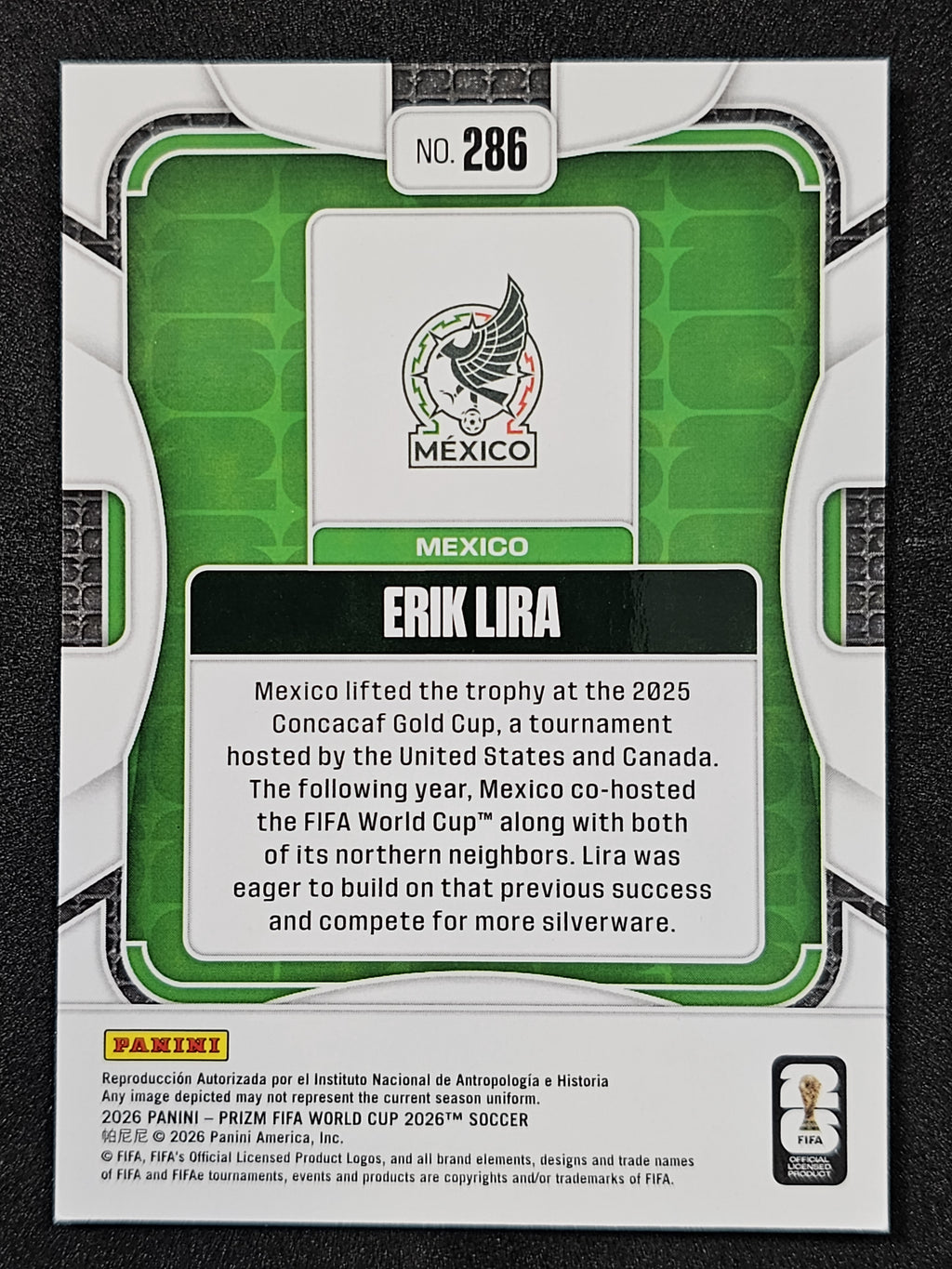2026 Panini Prizm FIFA World Cup #286 Erik Lira