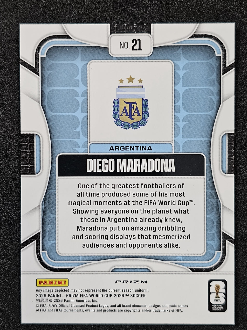 2026 Panini Prizm FIFA World Cup #21 Diego Maradona Wave Prizms