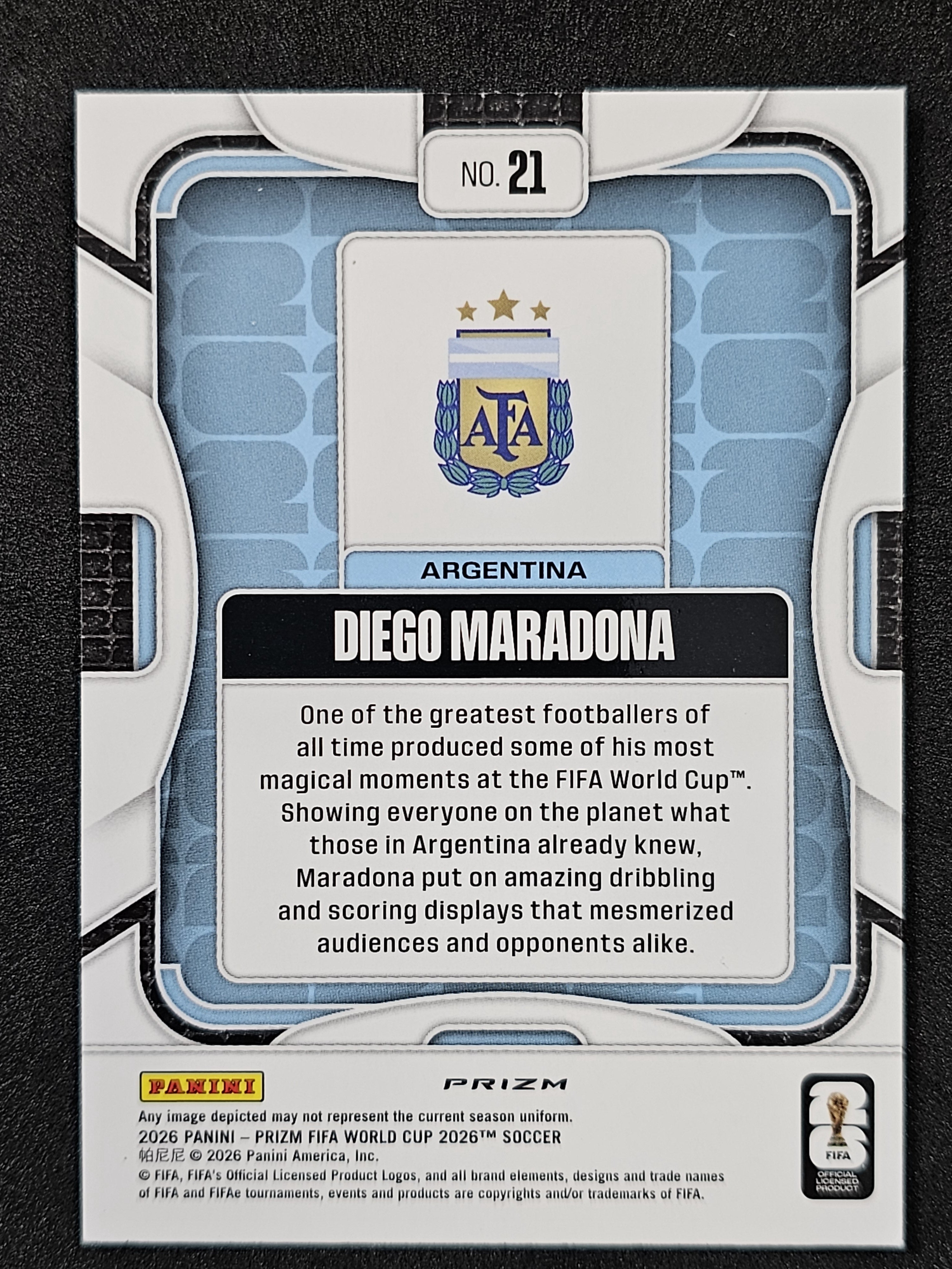 2026 Panini Prizm FIFA World Cup #21 Diego Maradona Wave Prizms