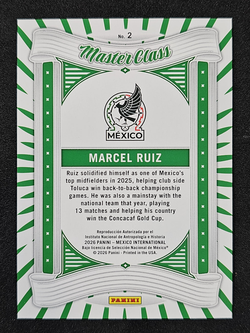 2026 Panini Intl Mexico Marcel Ruiz Masterclass Red /49