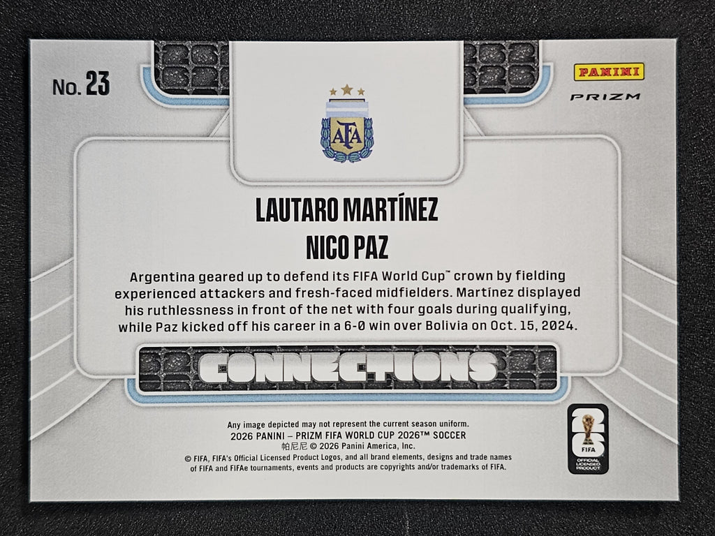 2026 Prizm World Cup #23 Lautaro Martinez / Nico Paz Connections Wave Prizms