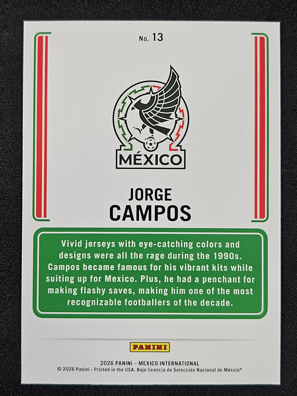 2026 Panini Intl Mexico Jorge Campos Aguila