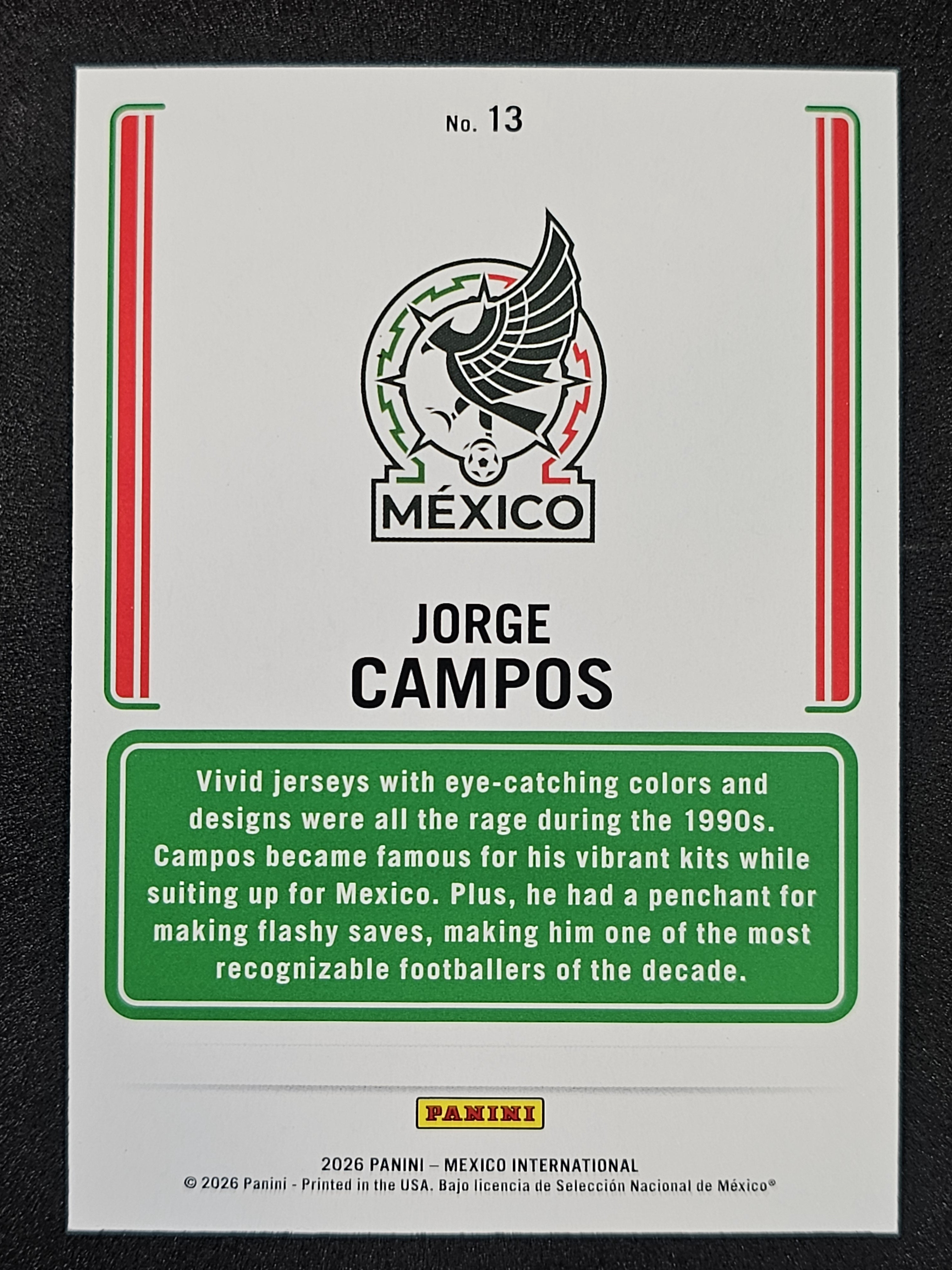 2026 Panini Intl Mexico Jorge Campos Aguila