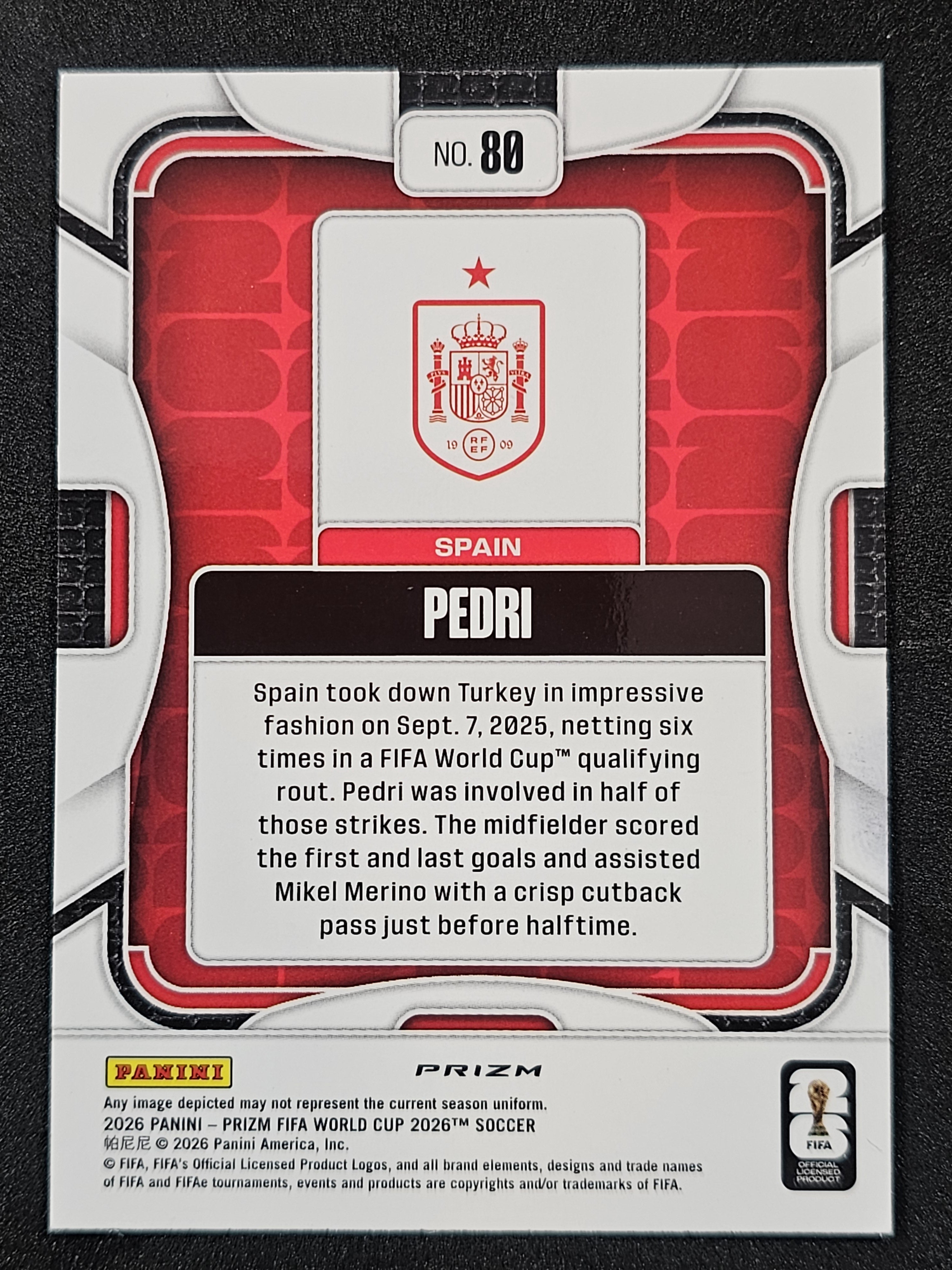 2026 Panini Prizm FIFA World Cup #80 Pedri Refractor