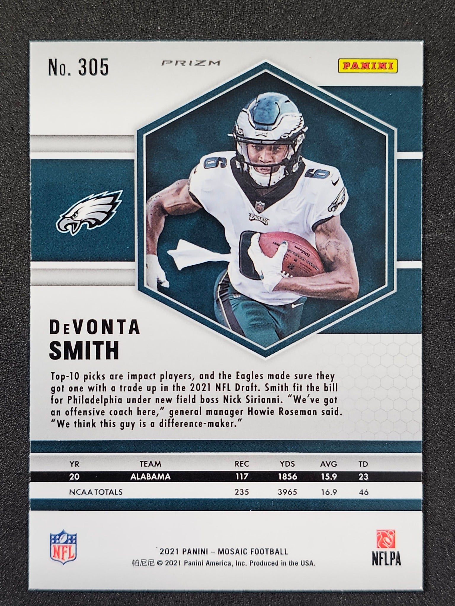 2021 Panini Mosaic #305 DeVonta Smith Pink