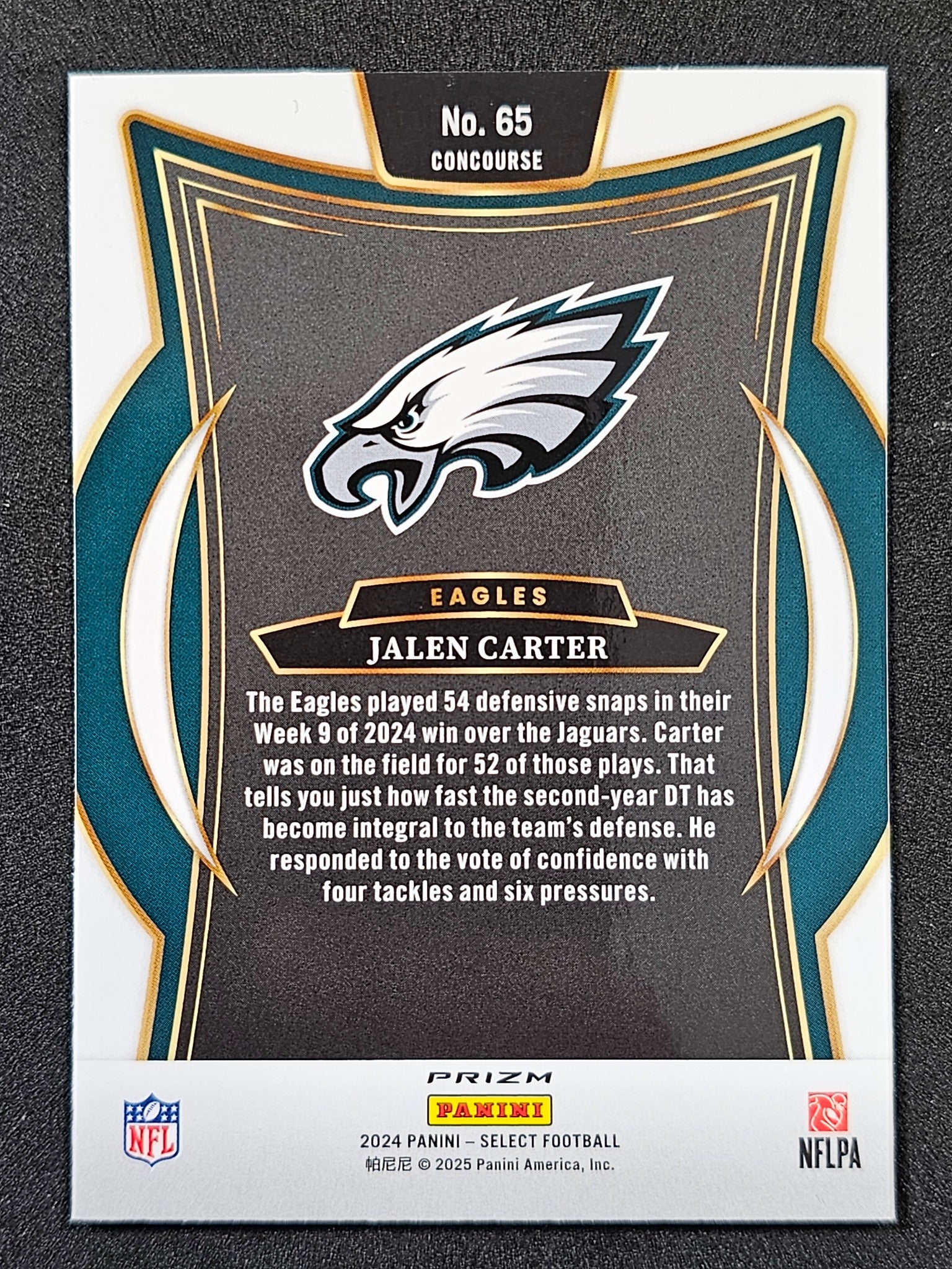 2024 Panini Select #65 Jalen Carter Red & Blue Prizm Shock