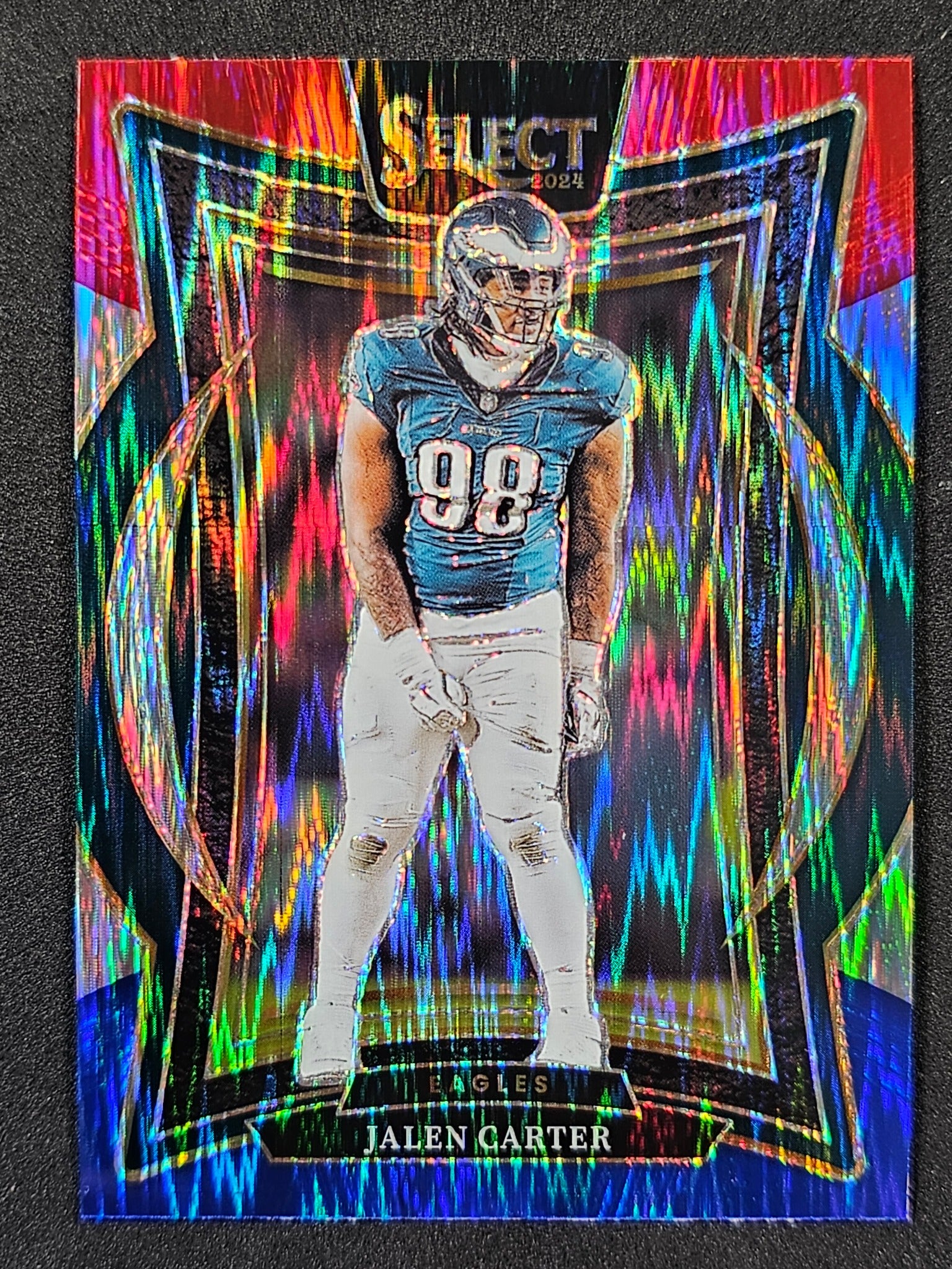 2024 Panini Select #65 Jalen Carter Red & Blue Prizm Shock