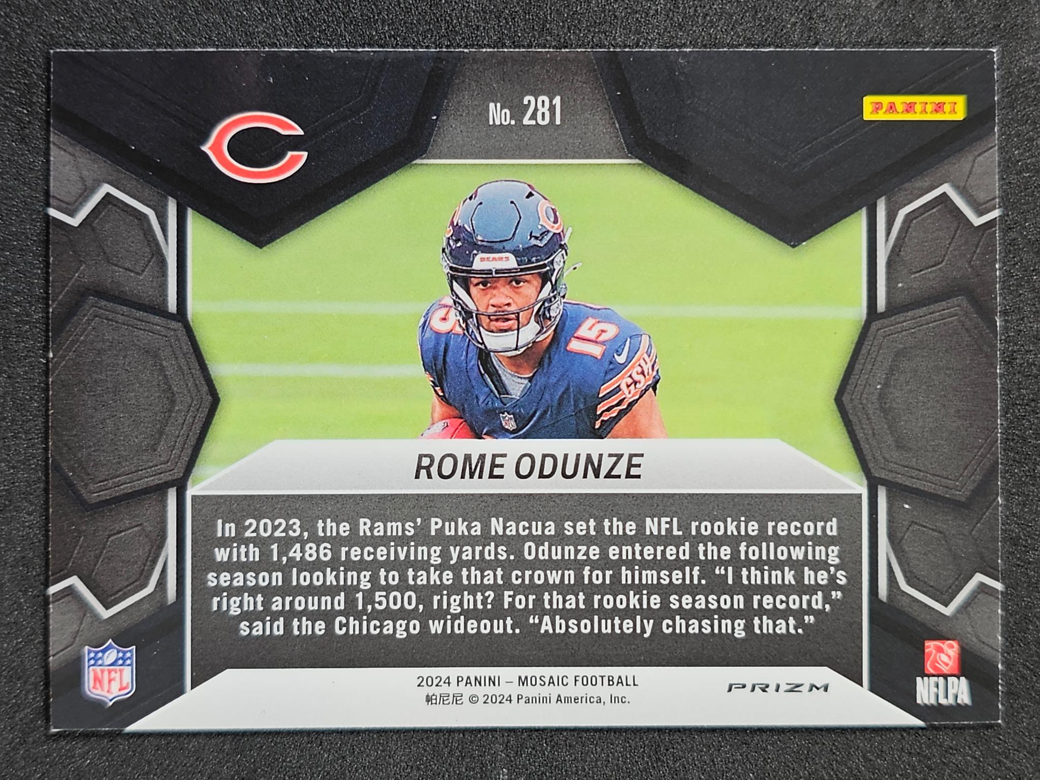 2024 Panini Mosaic #281 Rome Odunze Mosaic Green