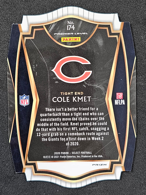 2020 Panini Select #174 Cole Kmet Blue Prizm Die Cut