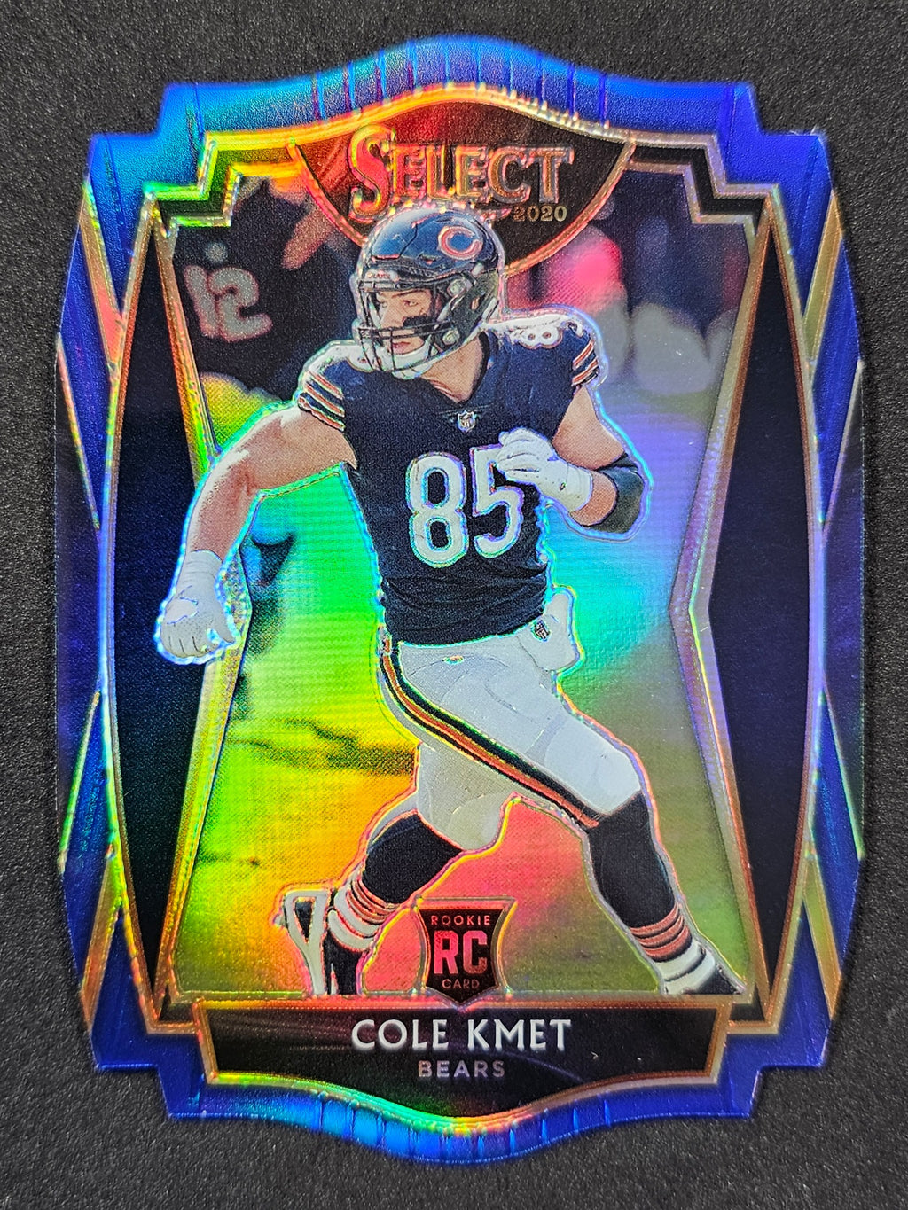 2020 Panini Select #174 Cole Kmet Blue Prizm Die Cut