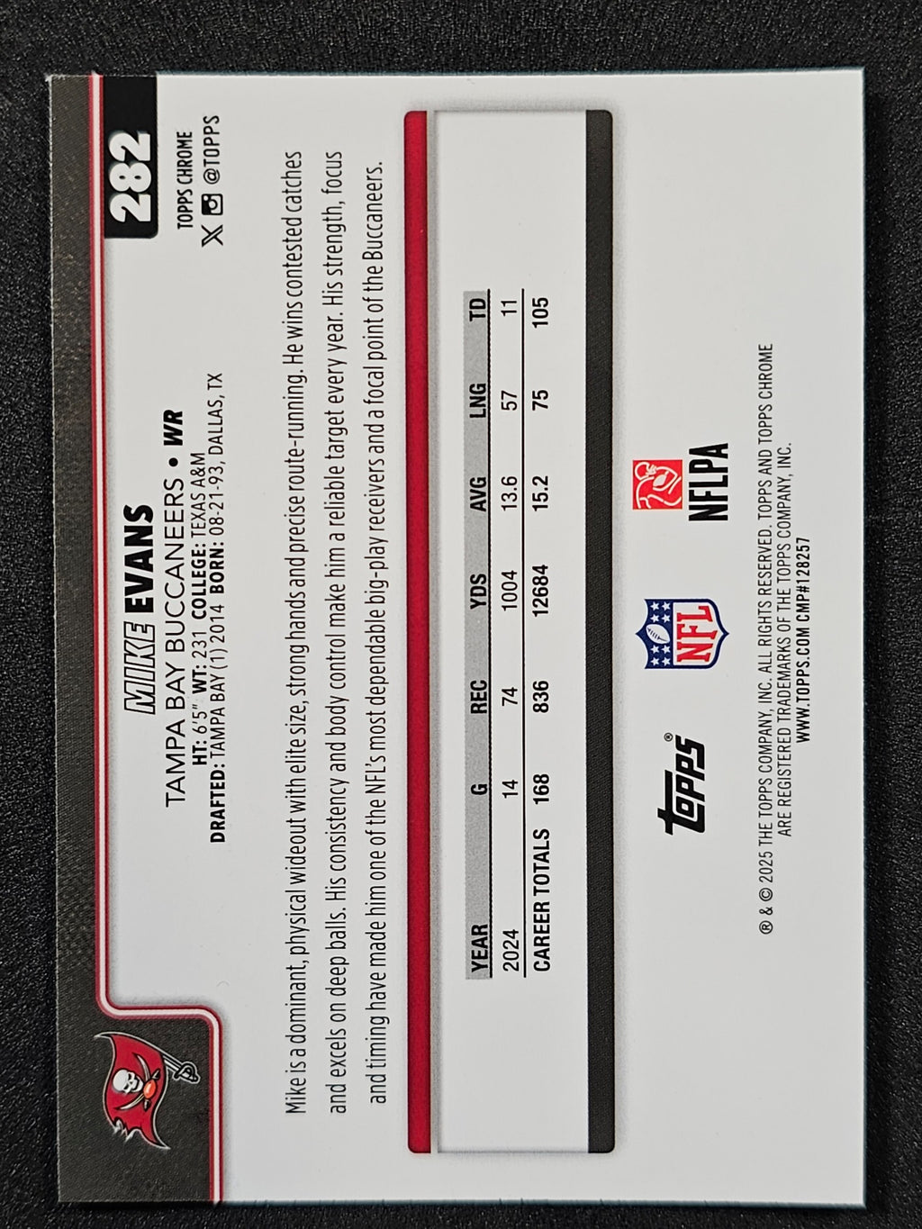 2025 Topps Chrome #282 Mike Evans Red White Blue
