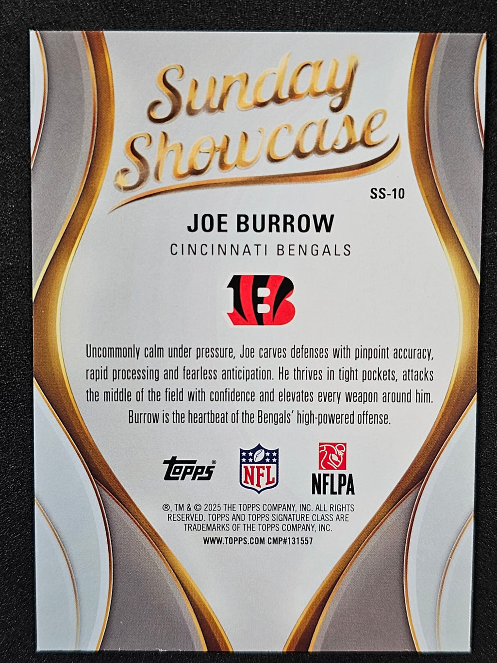 2025 Topps Signature Class #SS-10 Joe Burrow Sunday Showcase