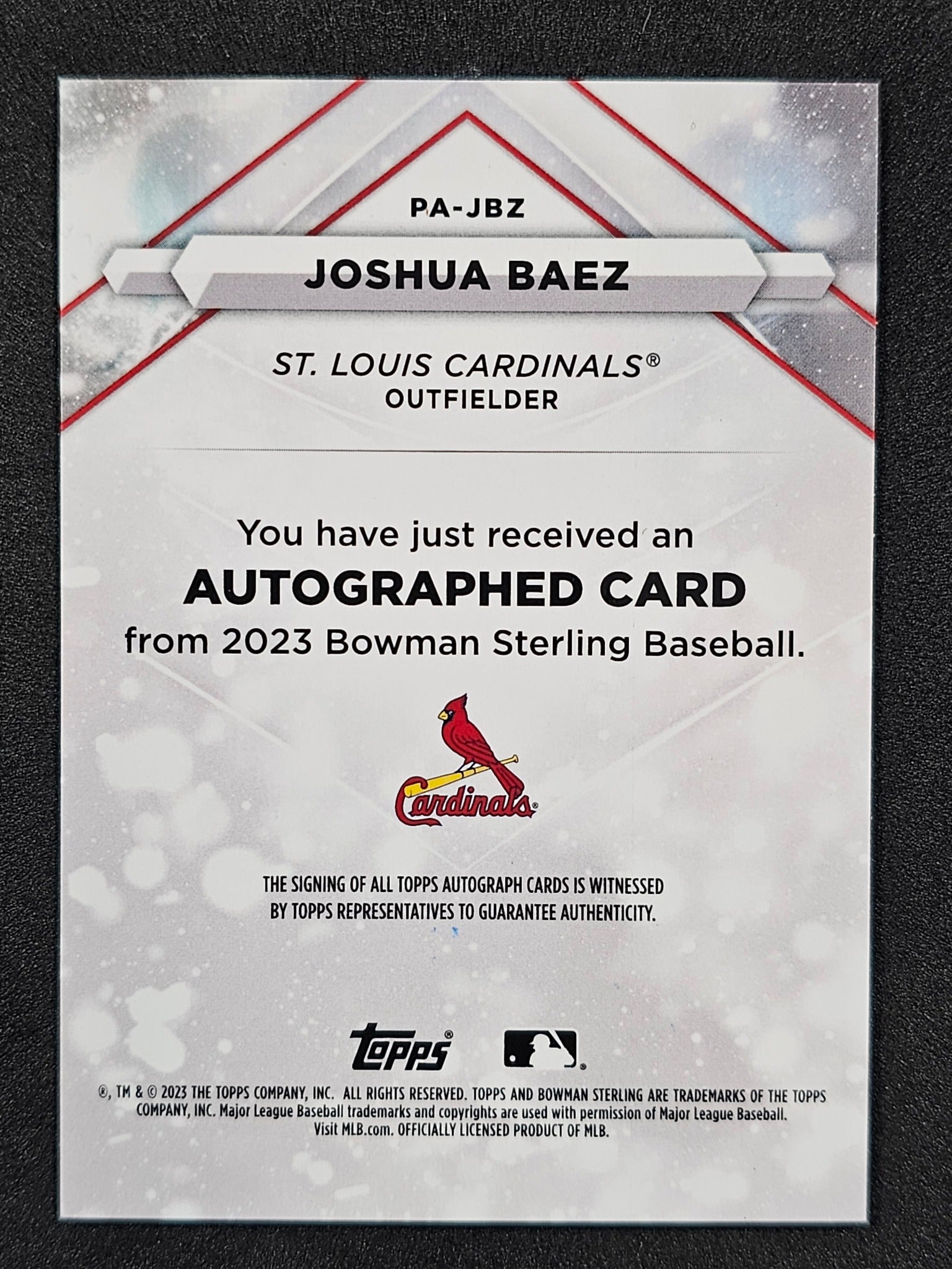 2023 Bowman Sterling #PA-JBZ Joshua Baez Prospect Autographs