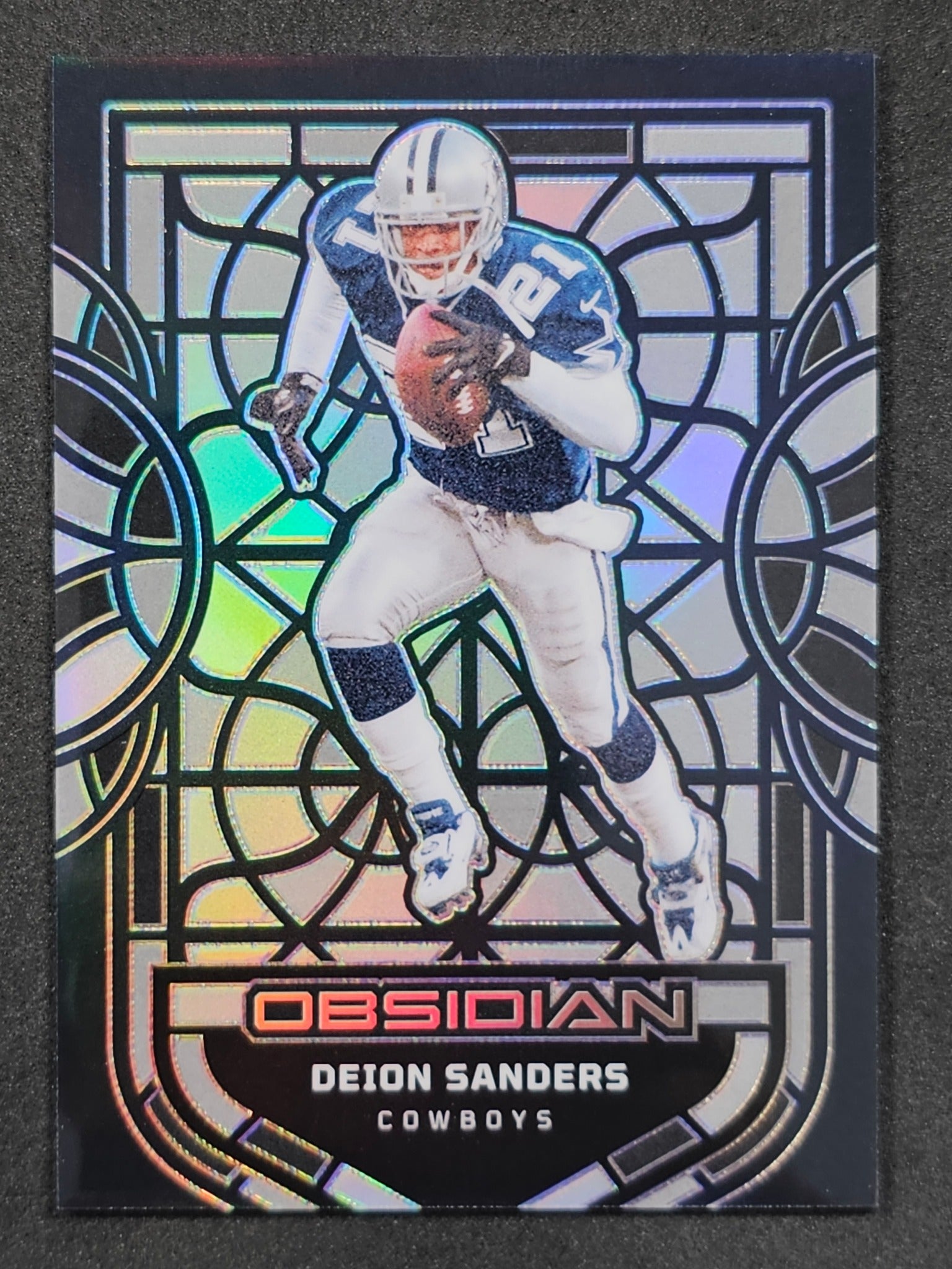 2024 Panini Obsidian #9 Deion Sanders Black Stained Glass